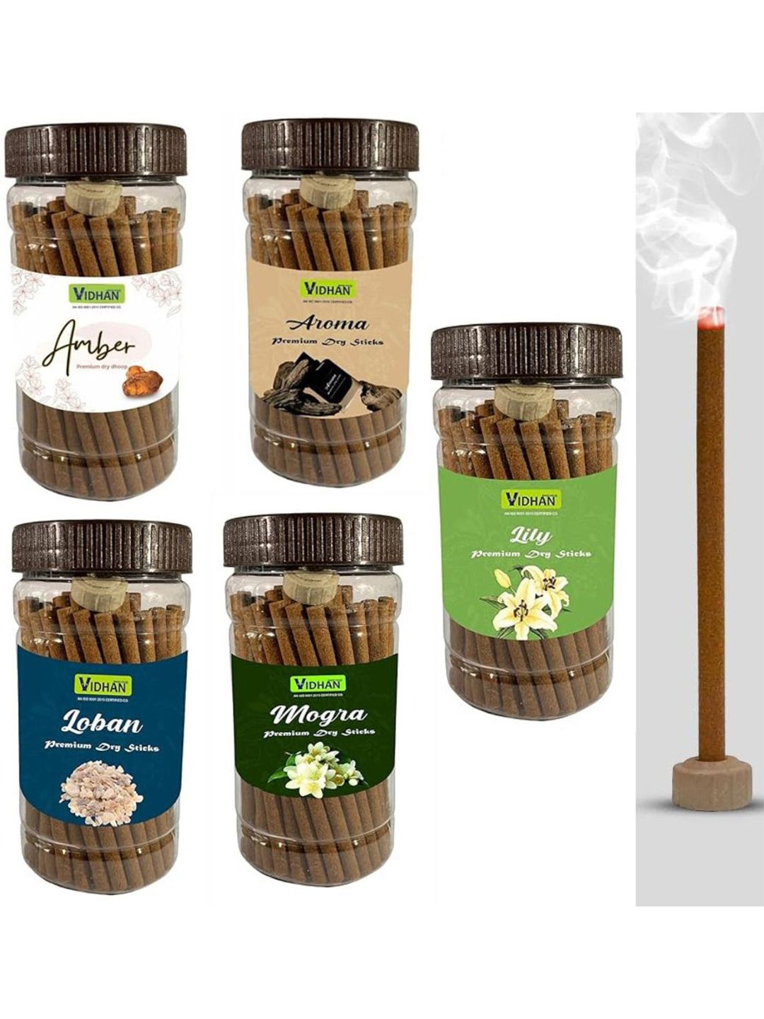 vidhan 5-Pcs Brown Wooden Scented Pooja Dhoop Sticks-image-9