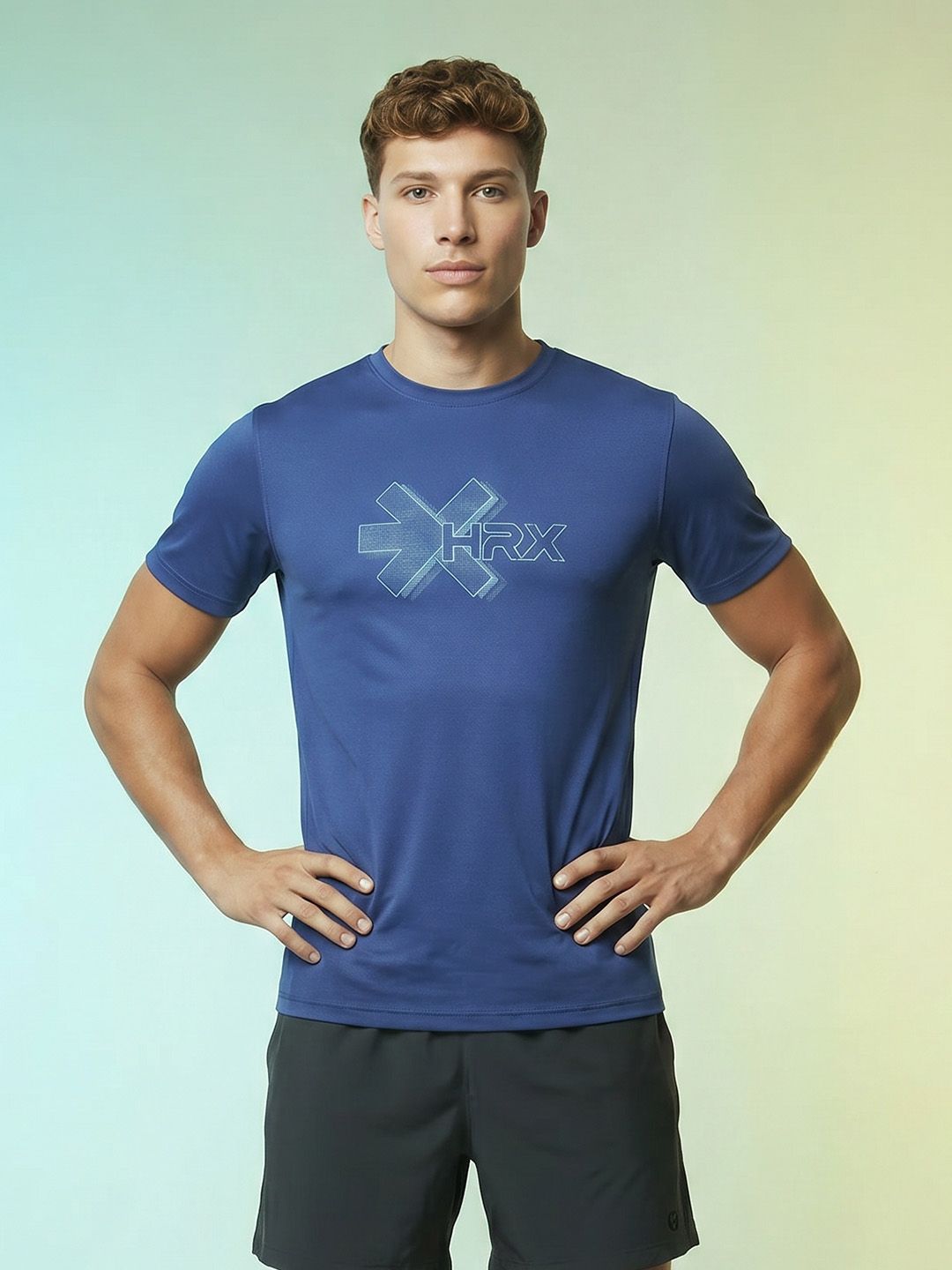 HRX by Hrithik Roshan Brand Logo Printed Rapid Dry Running T-shirt-picture-25