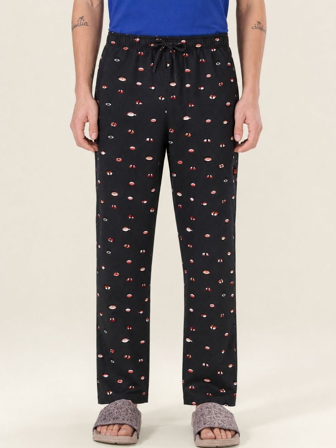Boxy Crew Printed Pure Cotton Straight-Leg Lounge Pants-picture-53