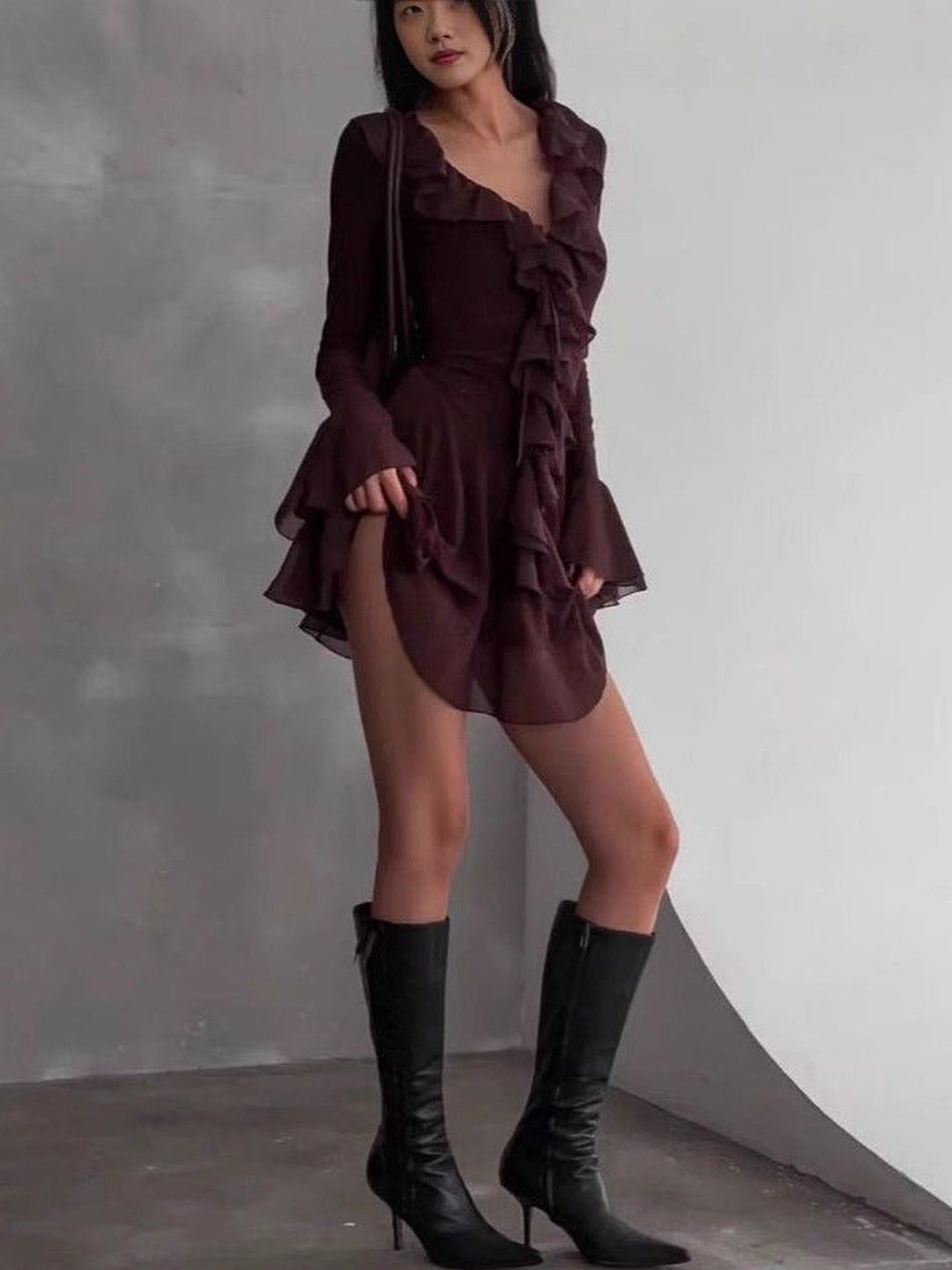 Miss Mosa By Akanksha Michelle Ruffle Mini Dress view 1