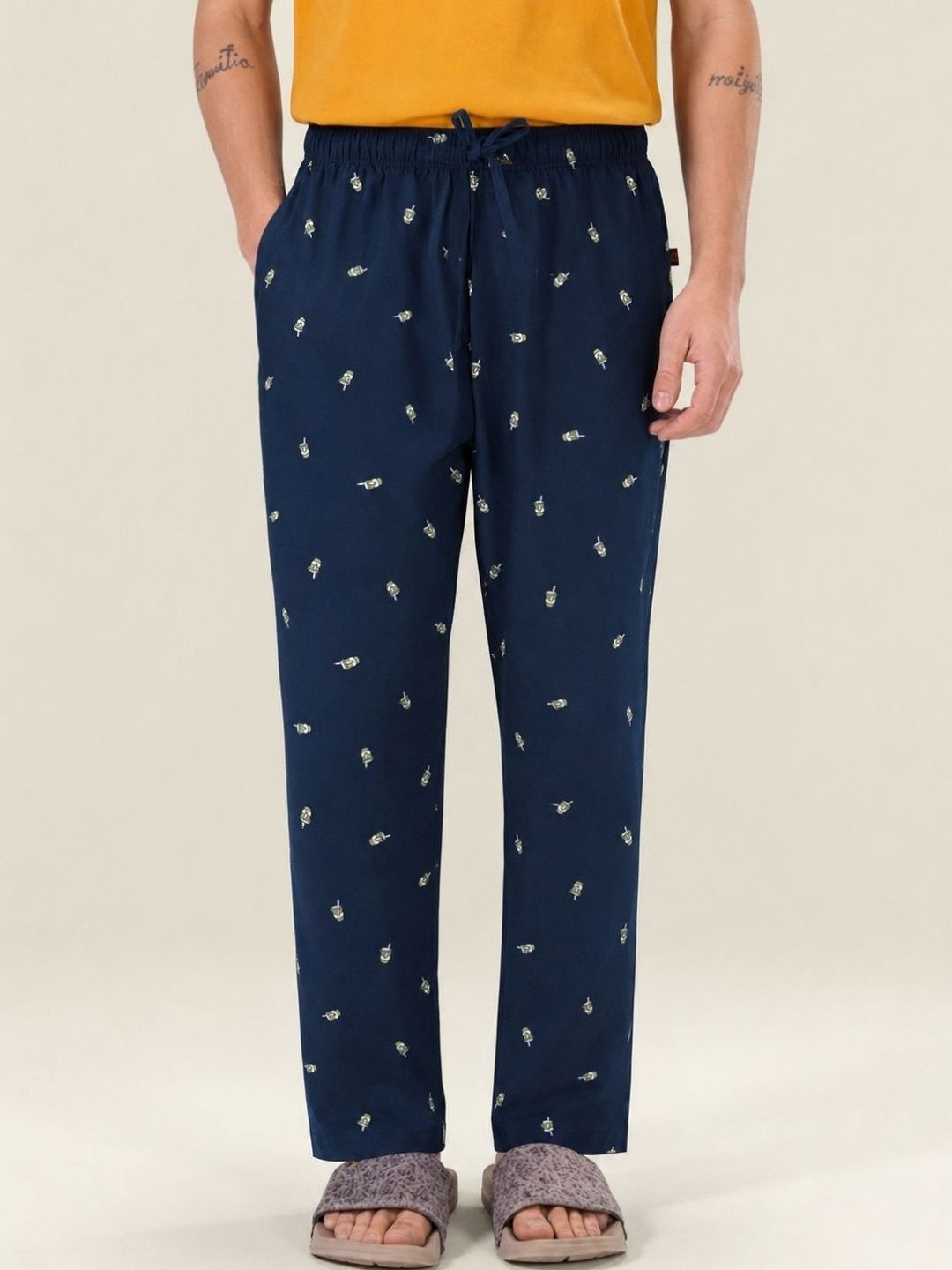 Boxy Crew Mens Printed Cotton Lounge Pants-picture-30