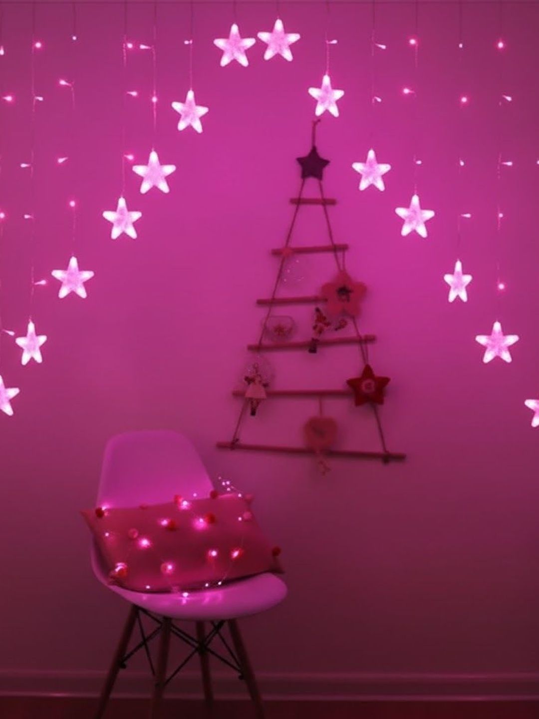 Khizar Pink Star Shape String Lights-image-4