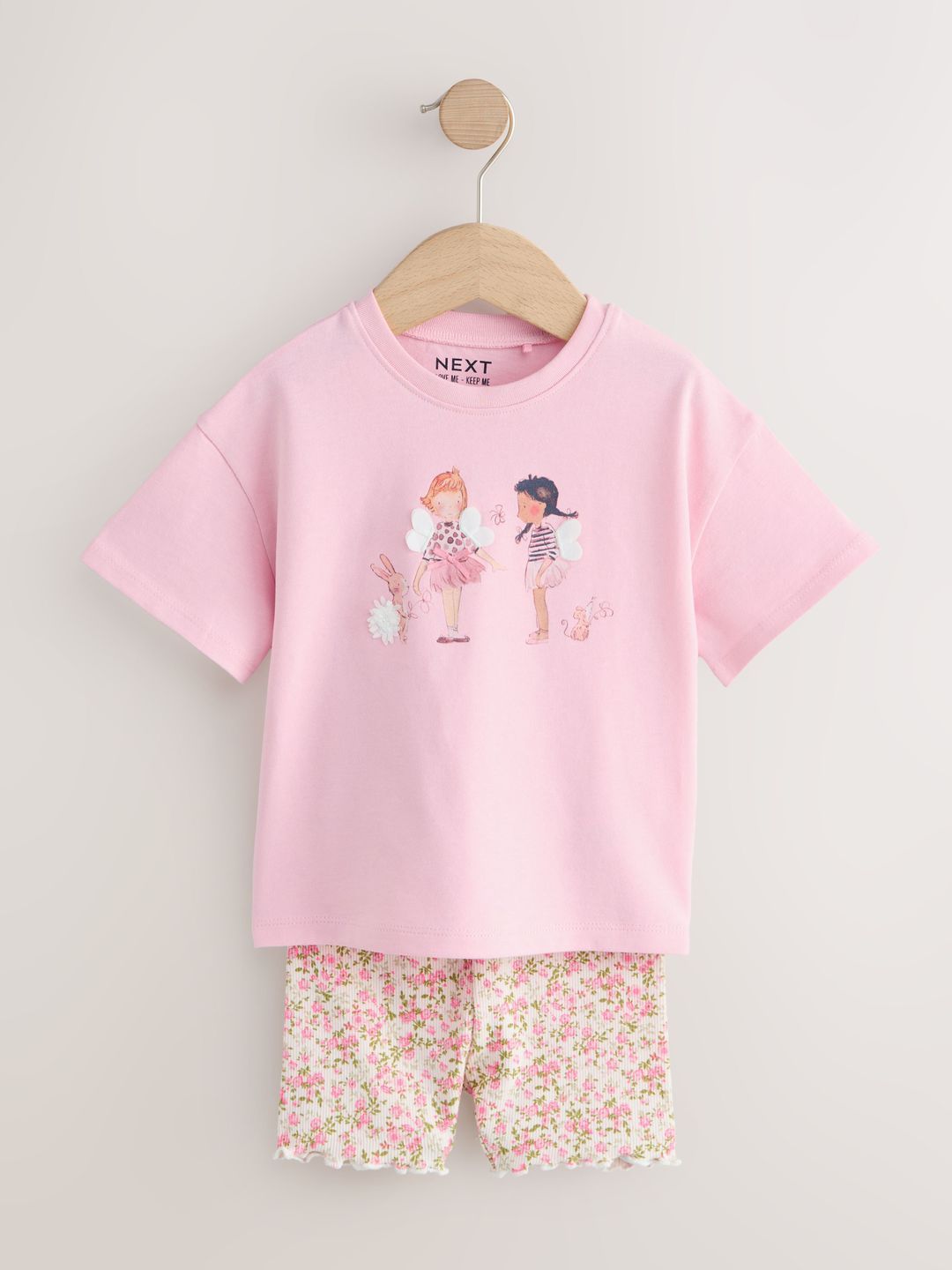 NEXT Girls Graphic Printed T-shirt with Shorts-picture-30