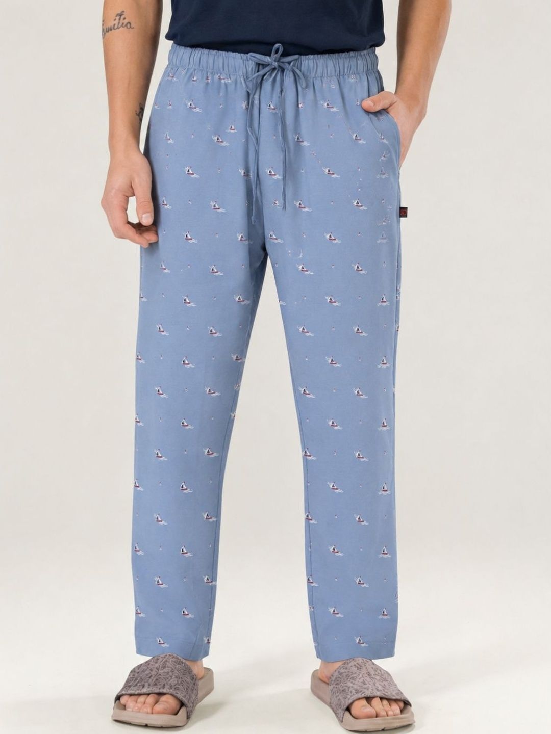 Boxy Crew Mens Printed Cotton Lounge Pants-picture-39