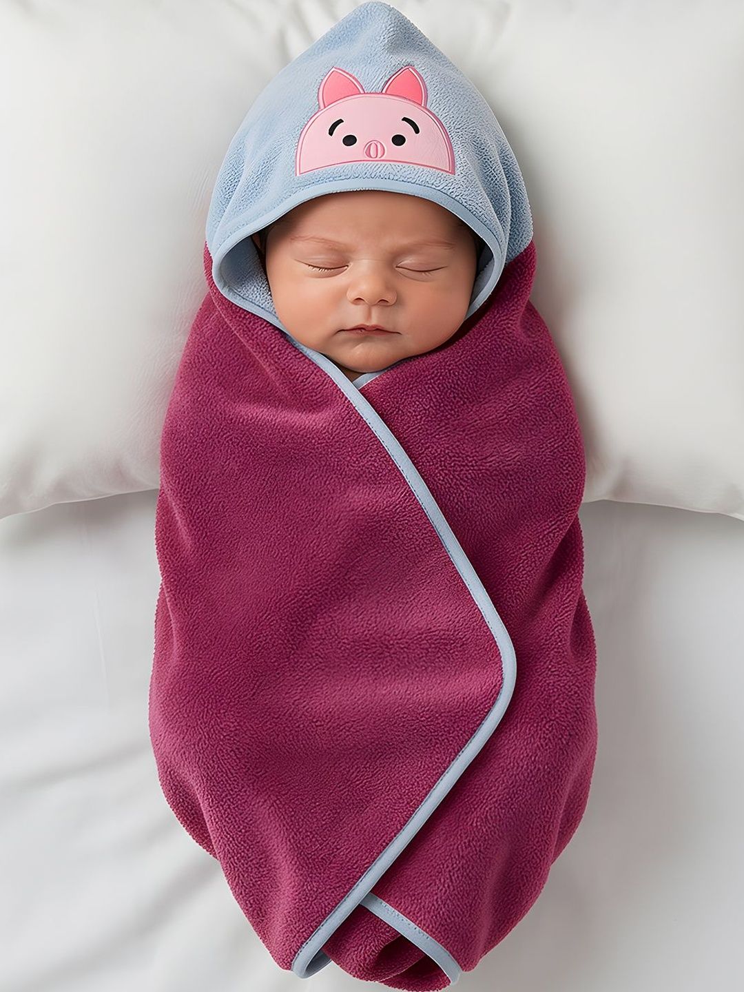 Milkymoon Kids Maroon & Burgundy 1 Printed Other 300 GSM Bath Towel-image-10