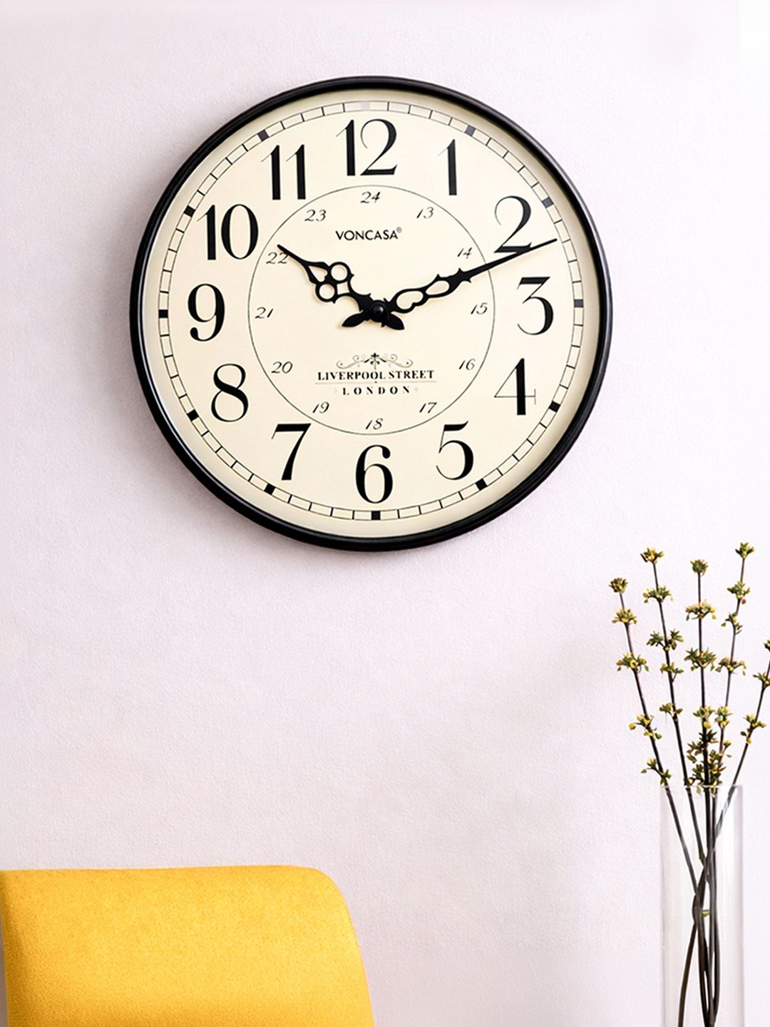 MARKET99 White & Black Vintage Plastic Wall Clock-image-43