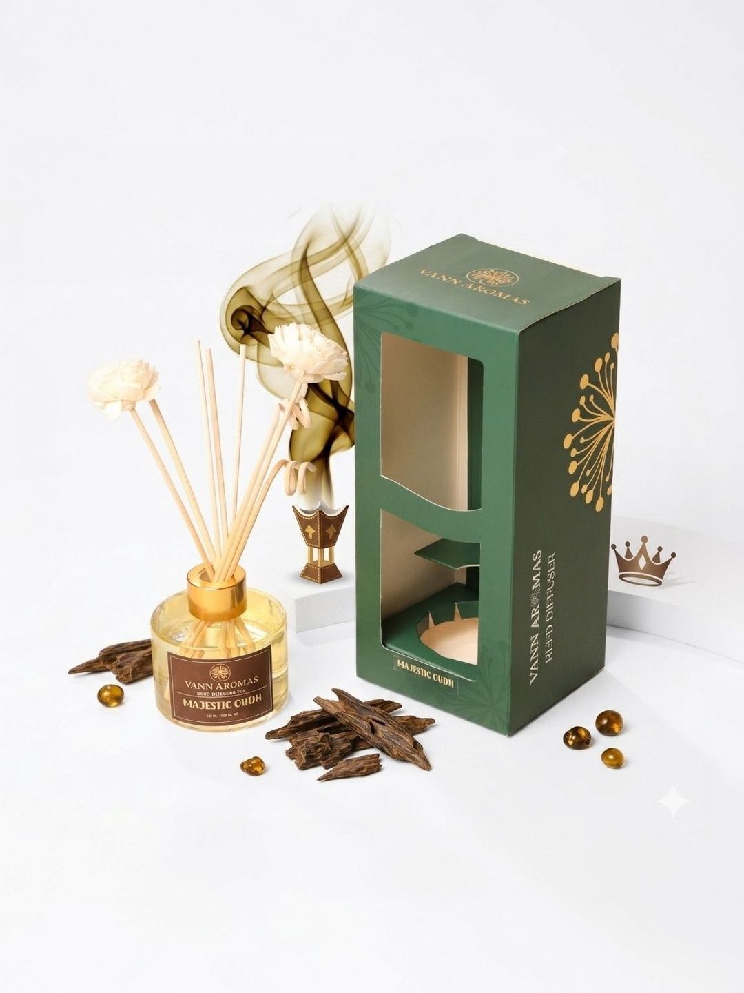 VANN AROMAS Coffee Brown Majestic Oudh Aroma Oil With 8-Pcs Sticks - 120 ml-picture-45