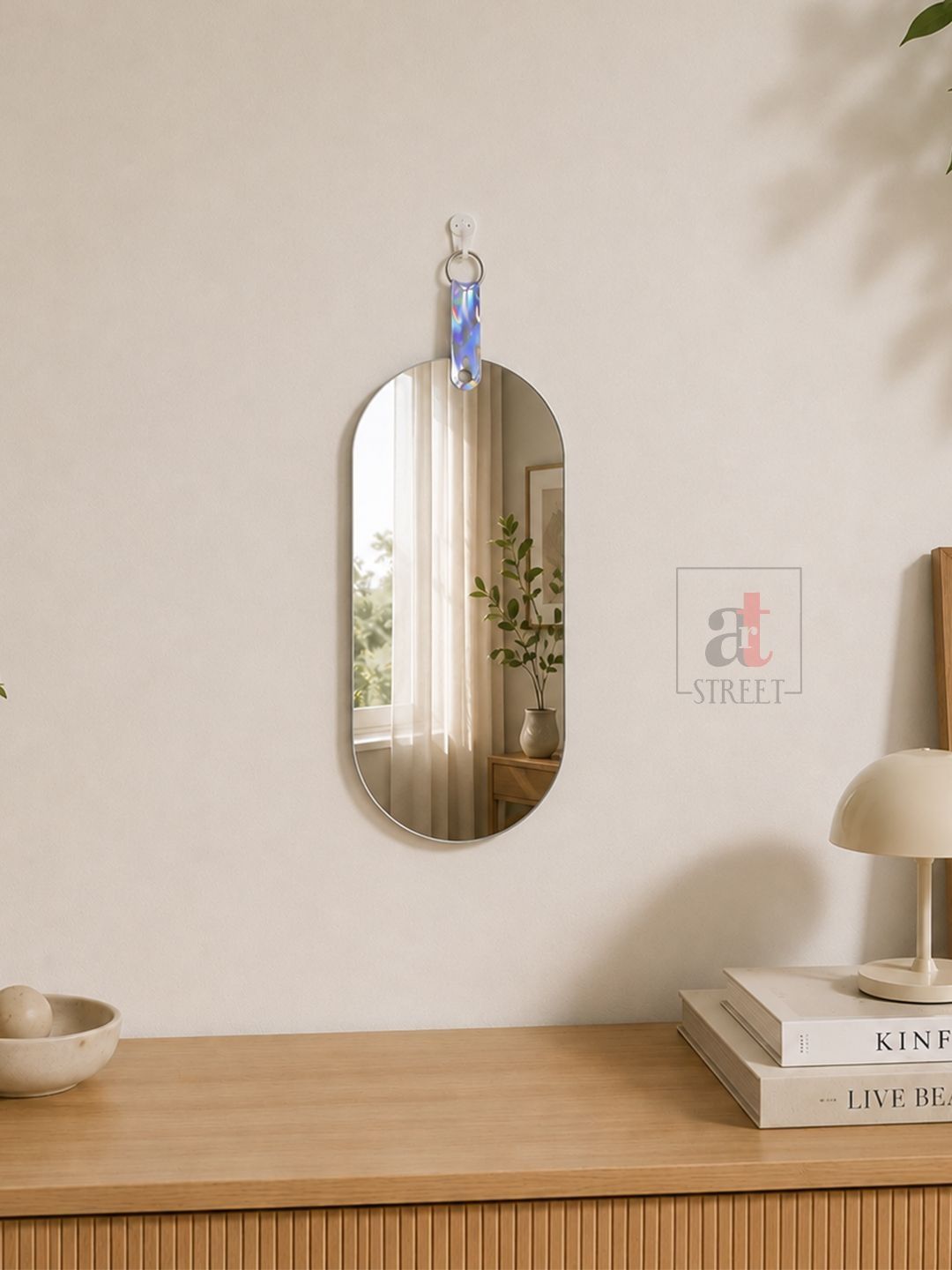 Art Street Transparent Glass Bathroom Wall Mirror-image-49