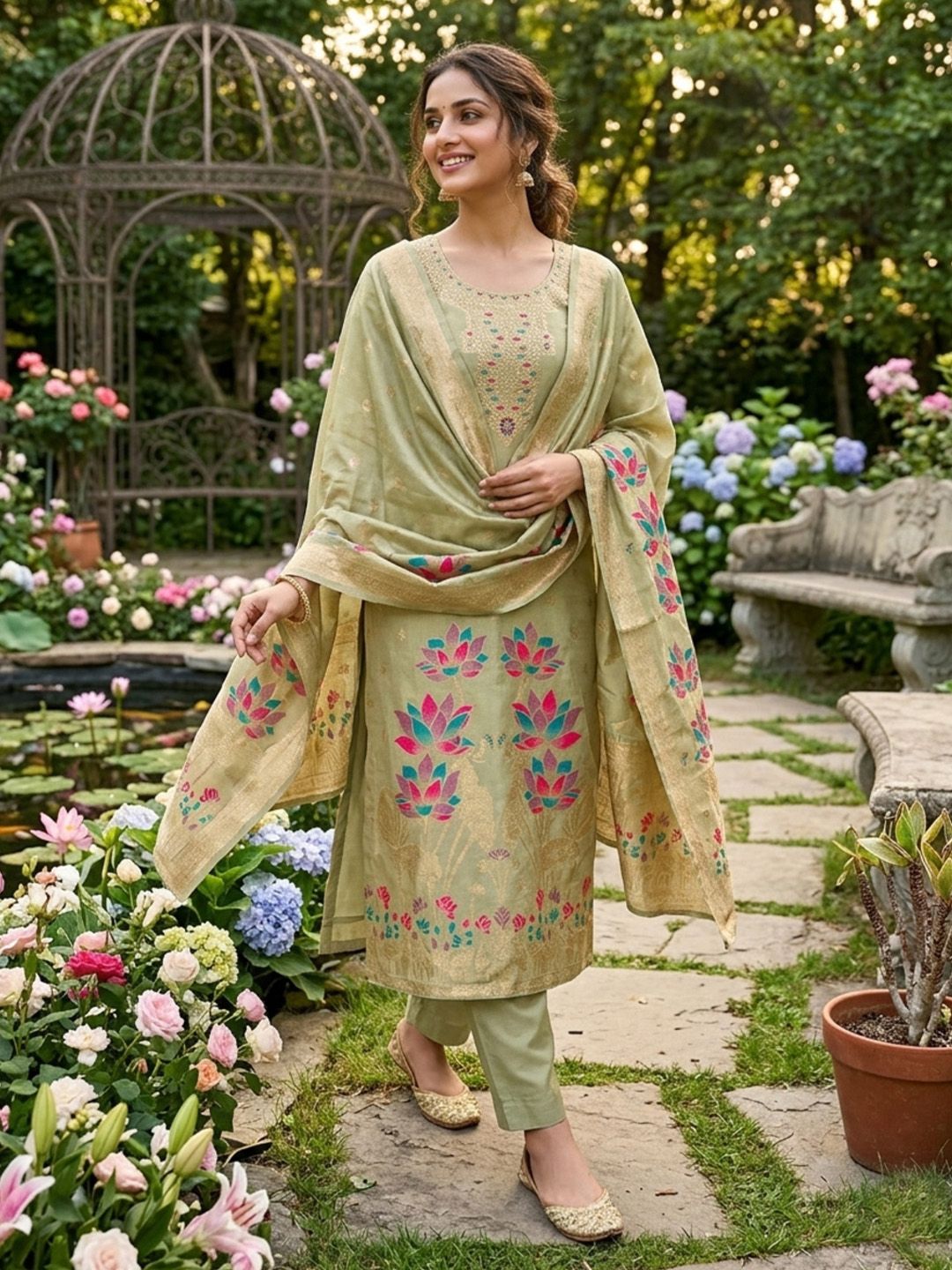 F 13 STUDIO Embroidered Unstitched Dress Material-picture-31