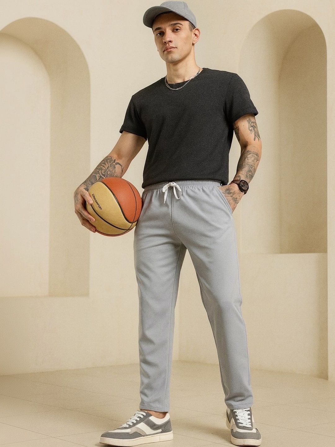 HERE&NOW Men Regular Fit Training Track Pants-picture-22