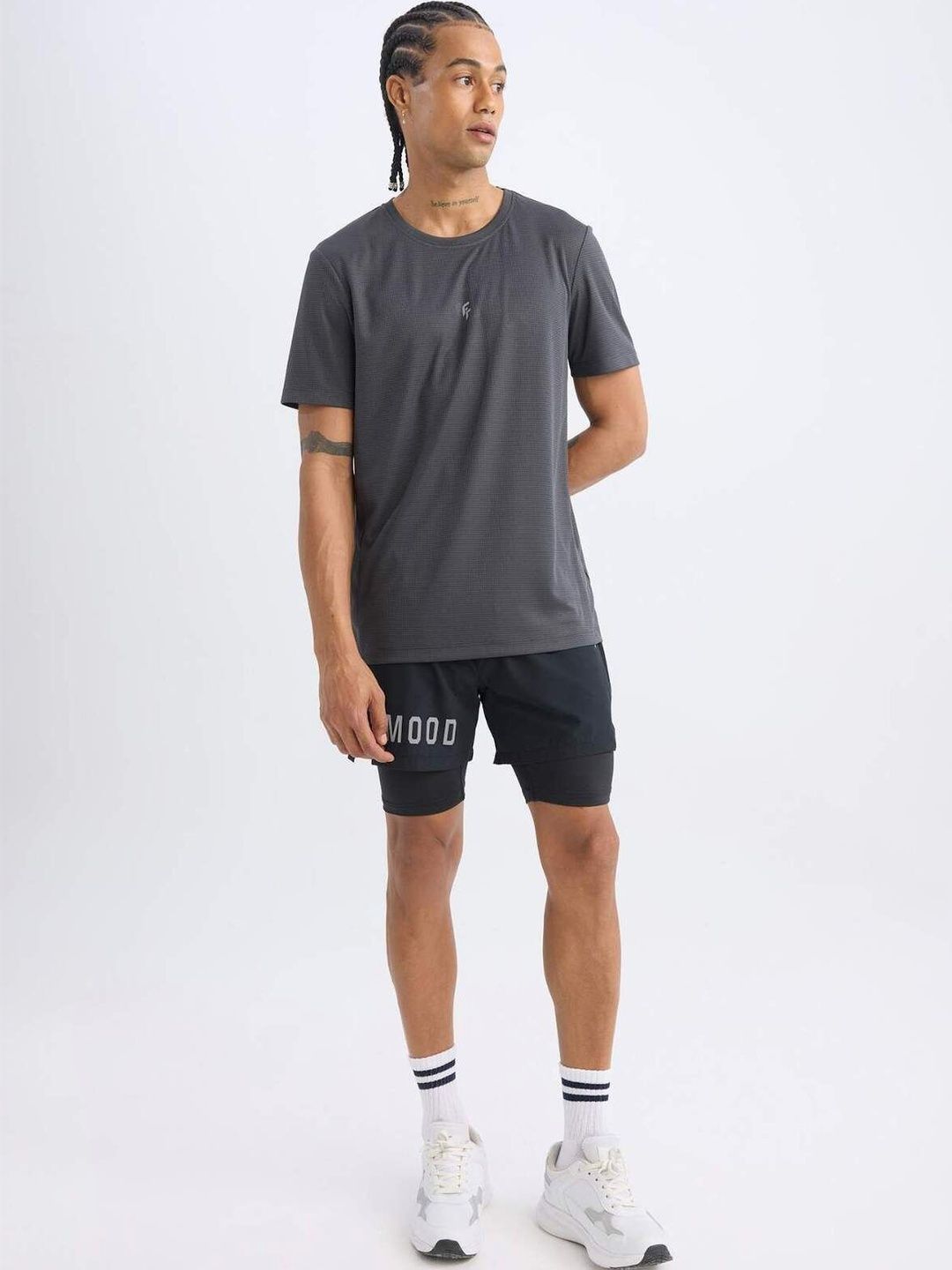 DeFacto Men Typography Sports Shorts-picture-29