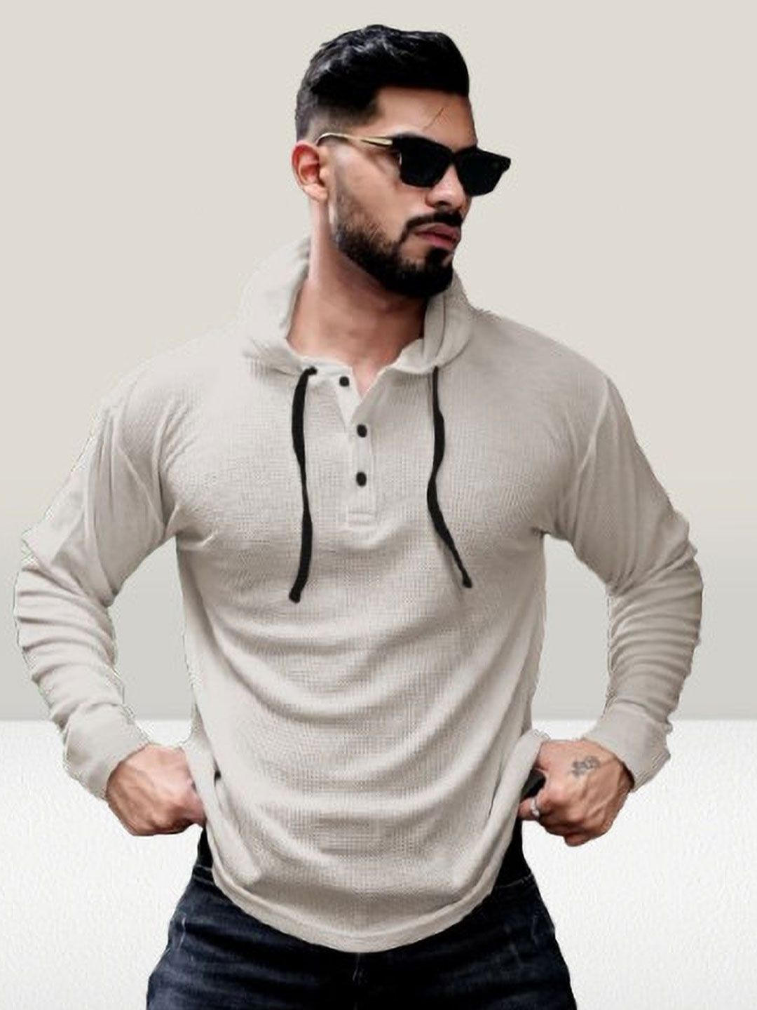 HOODLER Men Henley Neck T-shirt-picture-2