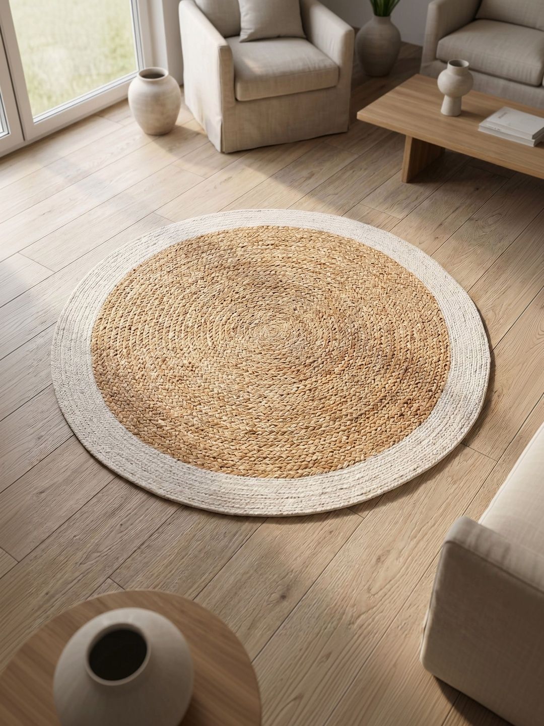 ASTERLANE Brown Solid Handmade Cotton Carpet-picture-24