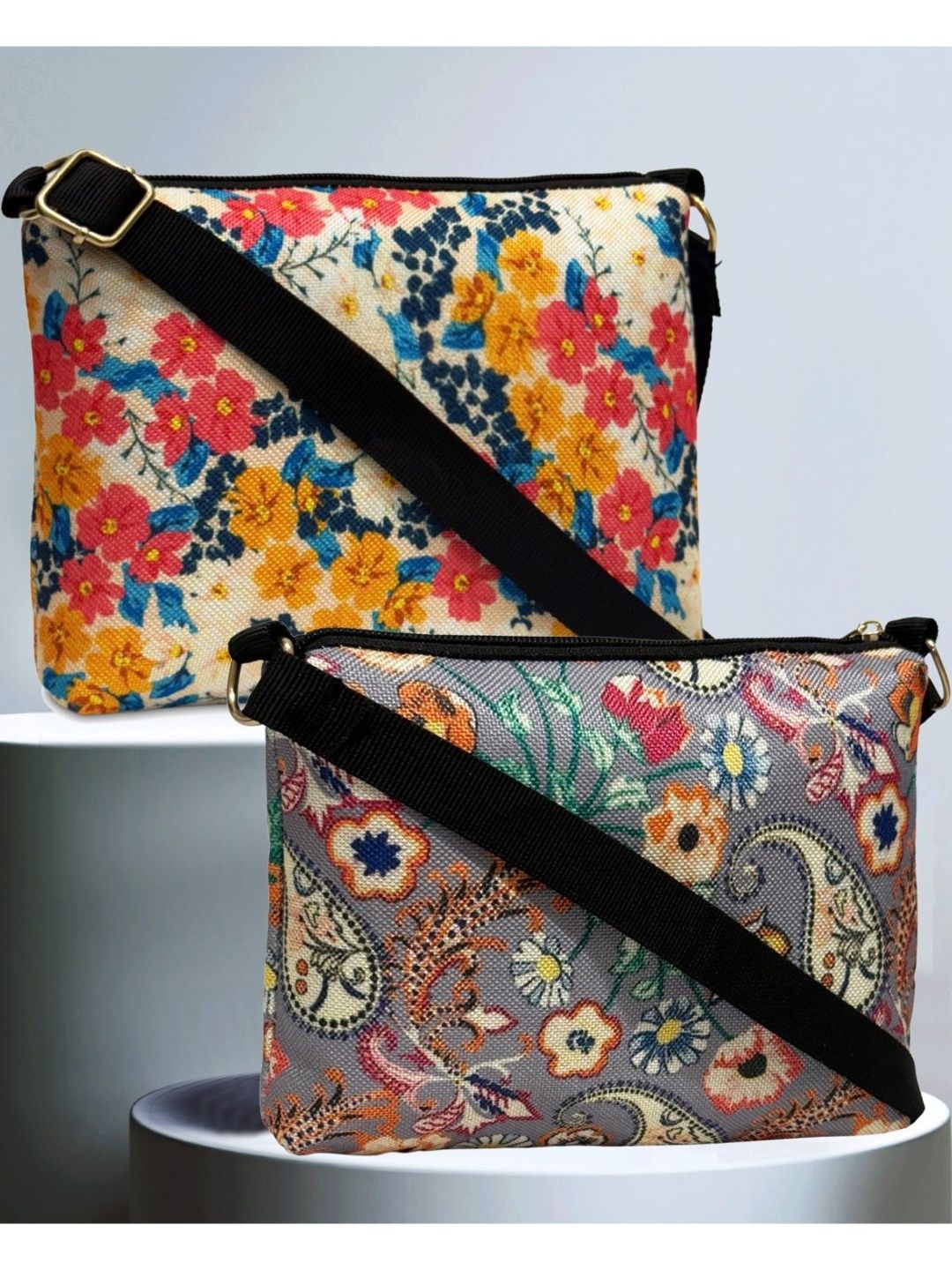 HERE&NOW Pack Of 2 Floral Printed Sling Bag-picture-34