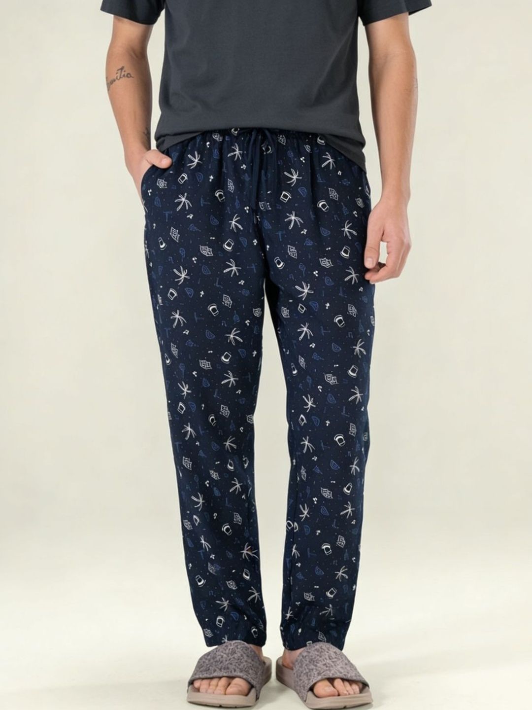 Boxy Crew Mens Printed Cotton Lounge Pants-picture-31