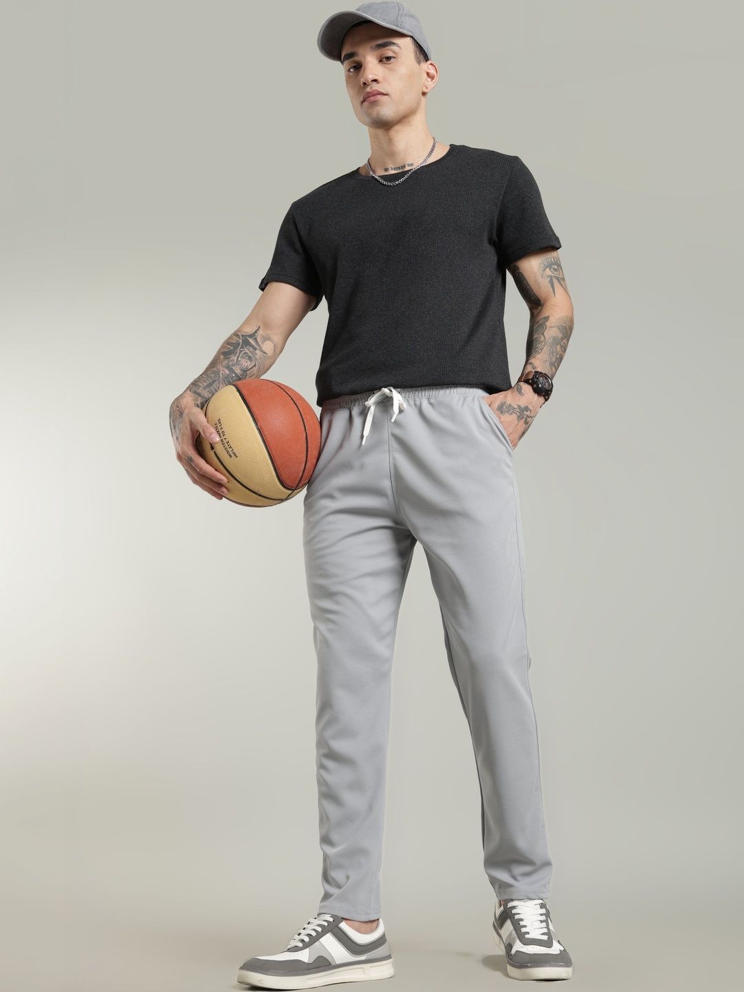 HERE&NOW Men Regular Fit Training Track Pants-picture-50
