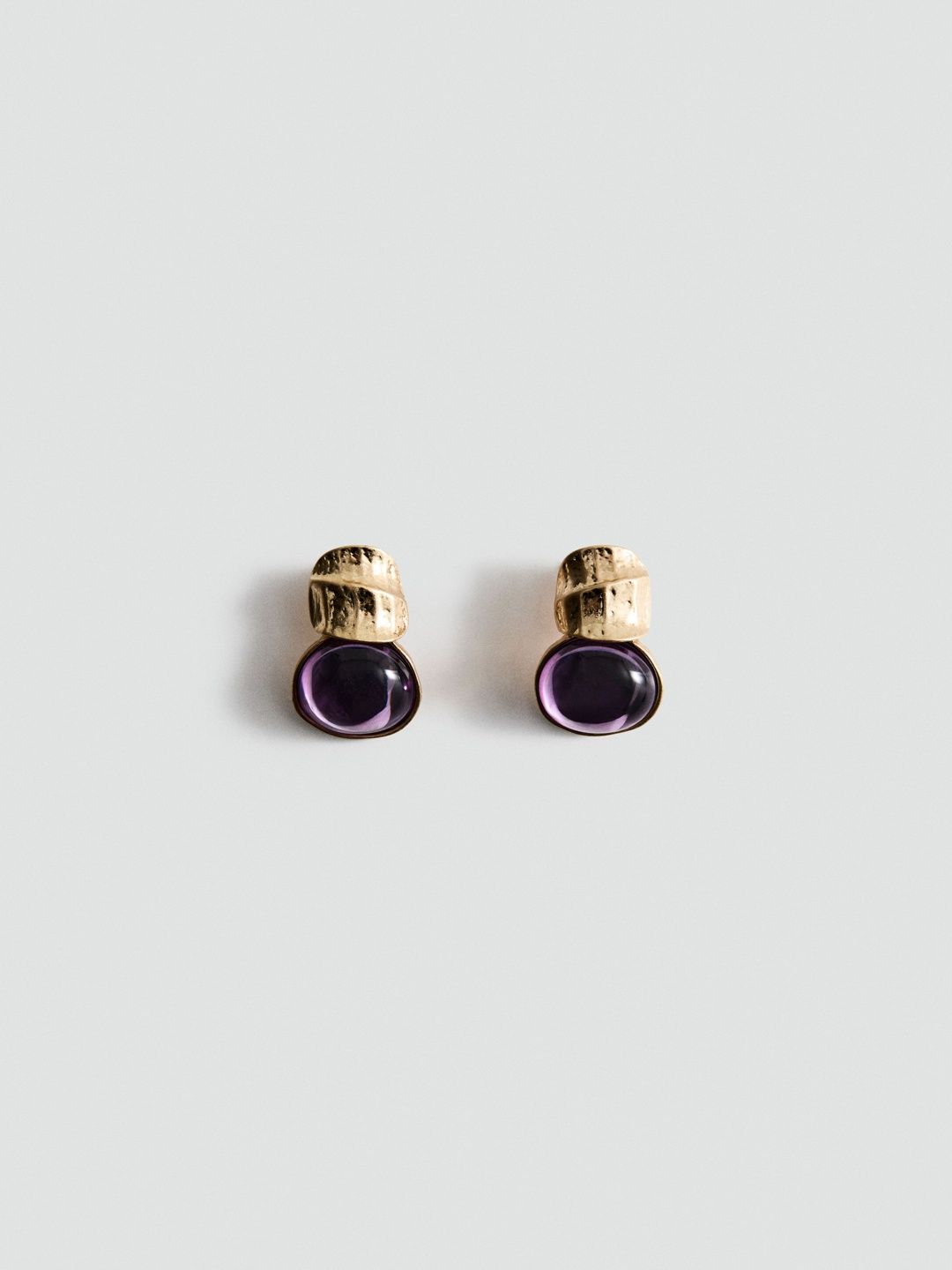MANGO Circular Shaped Stone-Studded Drop Earrings-picture-50