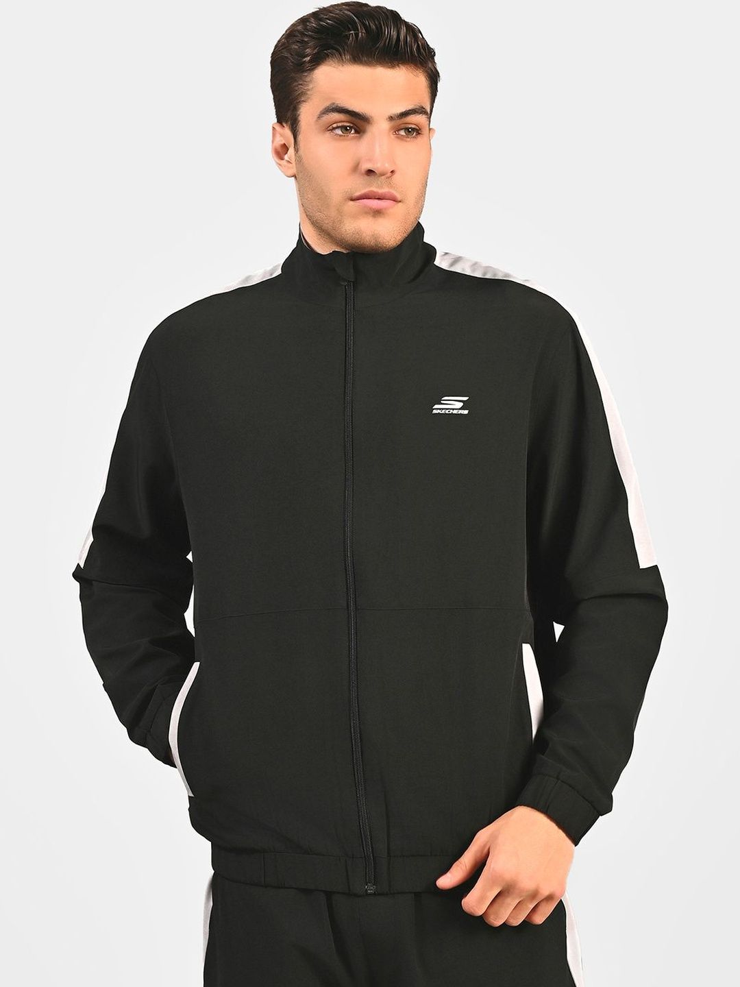 Skechers Men Colourblocked Reflective Strip Training or Gym Sporty Jacket-picture-12