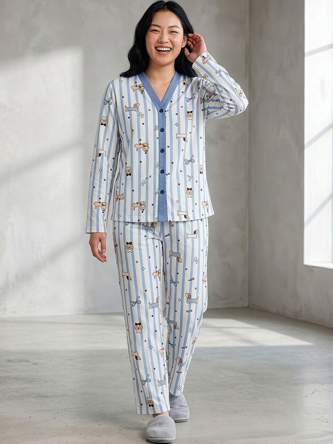 Stem Rope Women Printed Night suit-picture-30