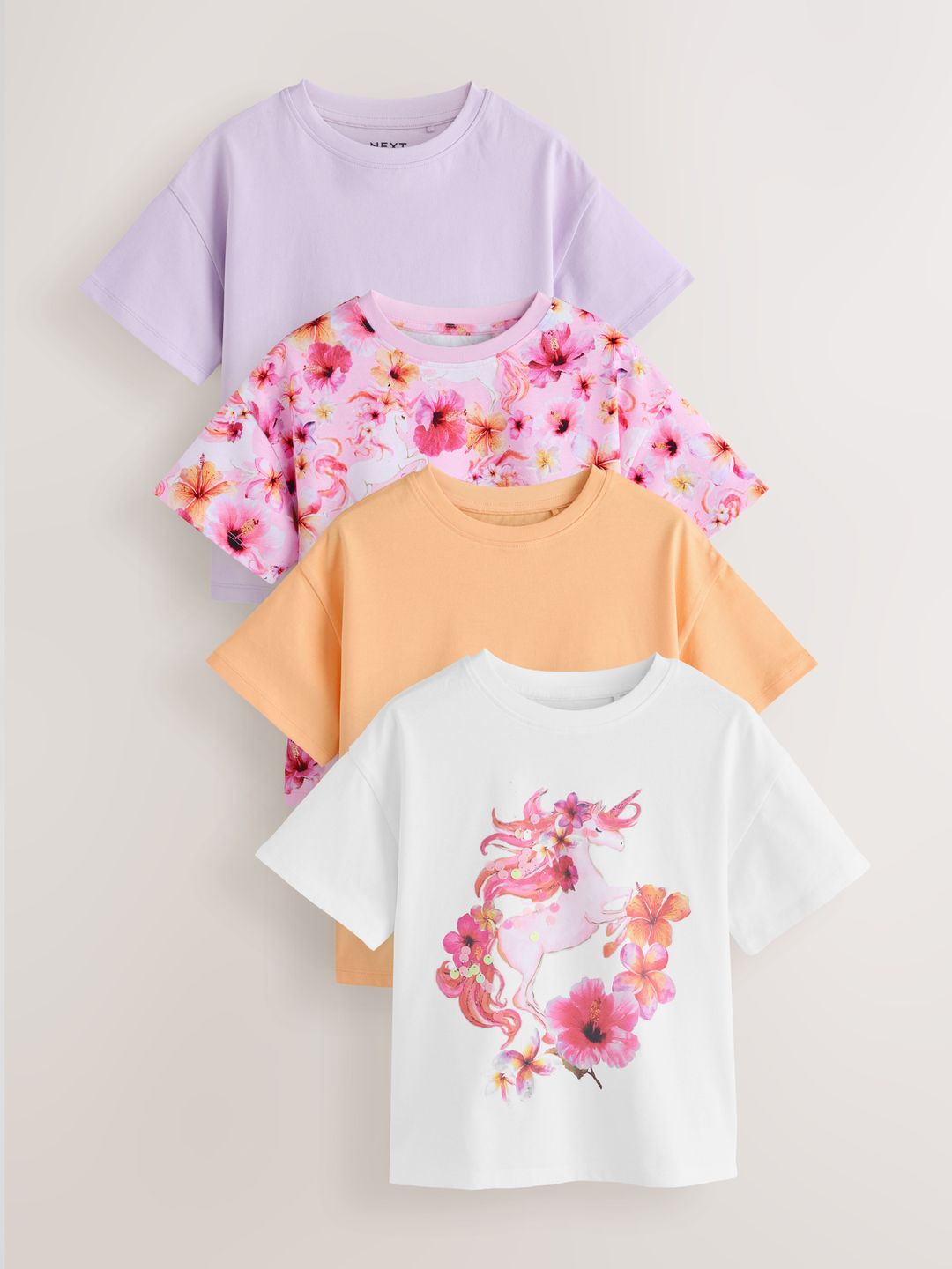 NEXT Girls Pack of 4 Printed T-shirt-picture-47