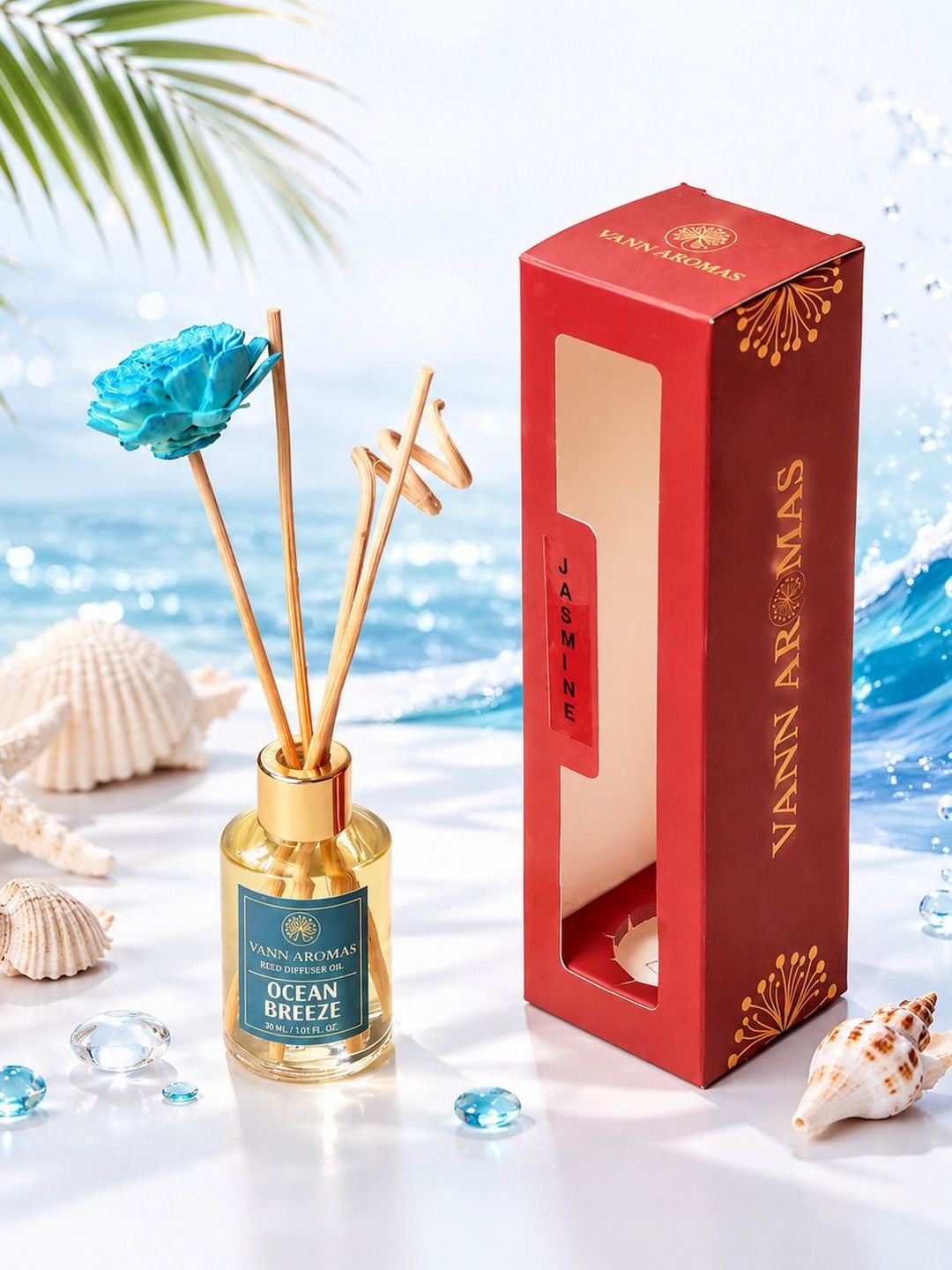 VANN AROMAS Blue Ocean Breeze Aroma Oil With 4-Pcs Sticks - 30 ml-picture-28