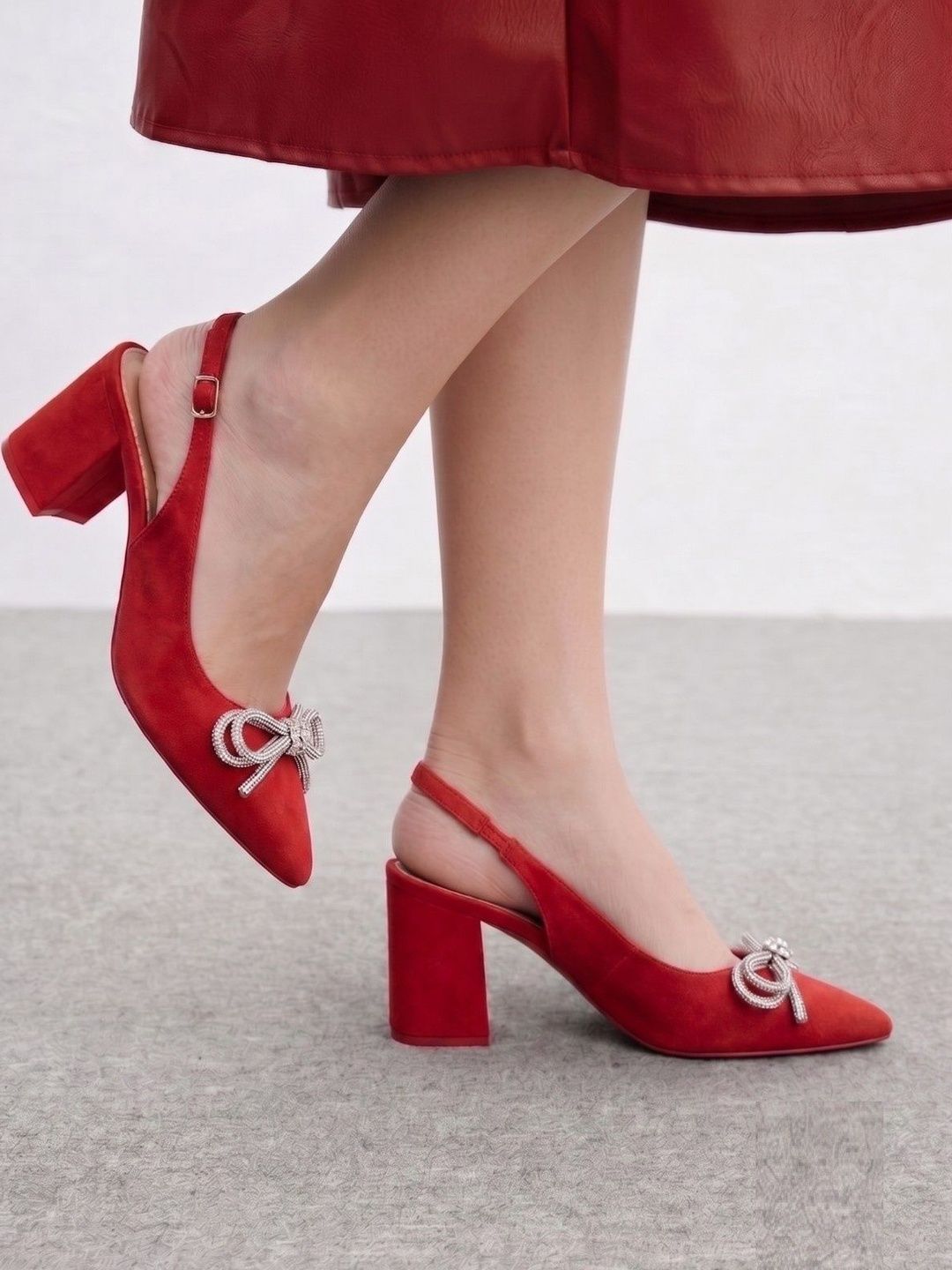 Austine Party Block Pumps with Bows-picture-28