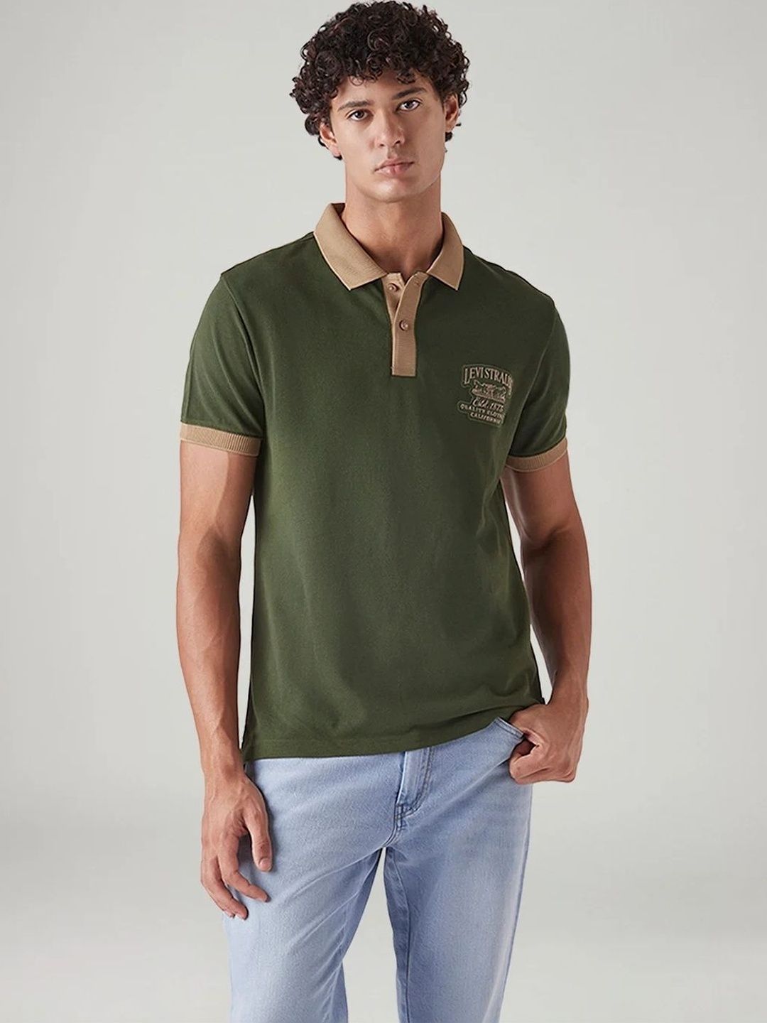 Levis Men Brand Logo Printed Polo Collar Slim Fit T-shirt-picture-28