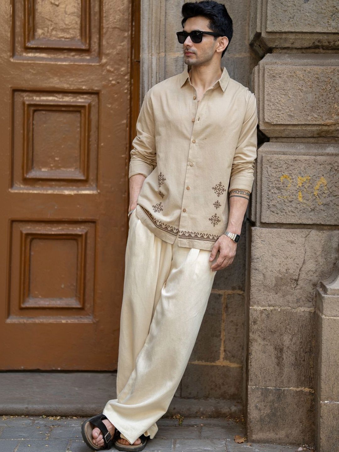 Powerlook Embroidered Spread Collar Casual Shirt-image-24
