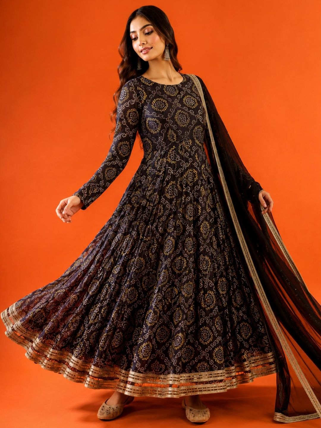 Rangpur Ethnic Motifs Printed Panelled Anarkali Kurti-image-39