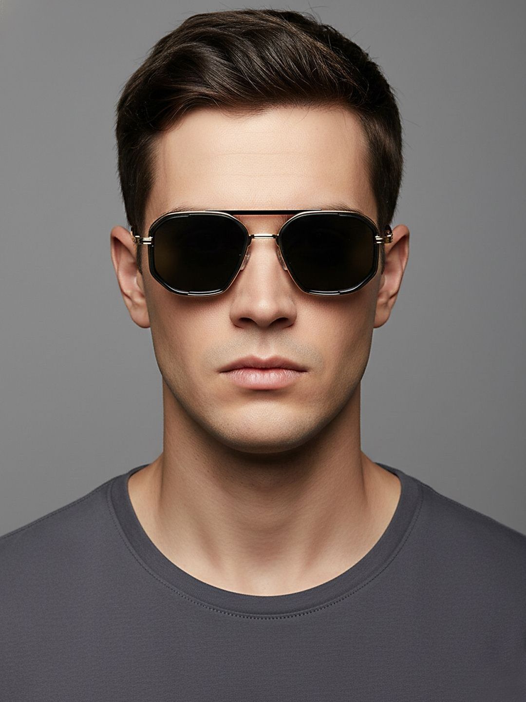 SZN Unisex Black Lens & Gold-Toned Other Sunglasses with-image-46
