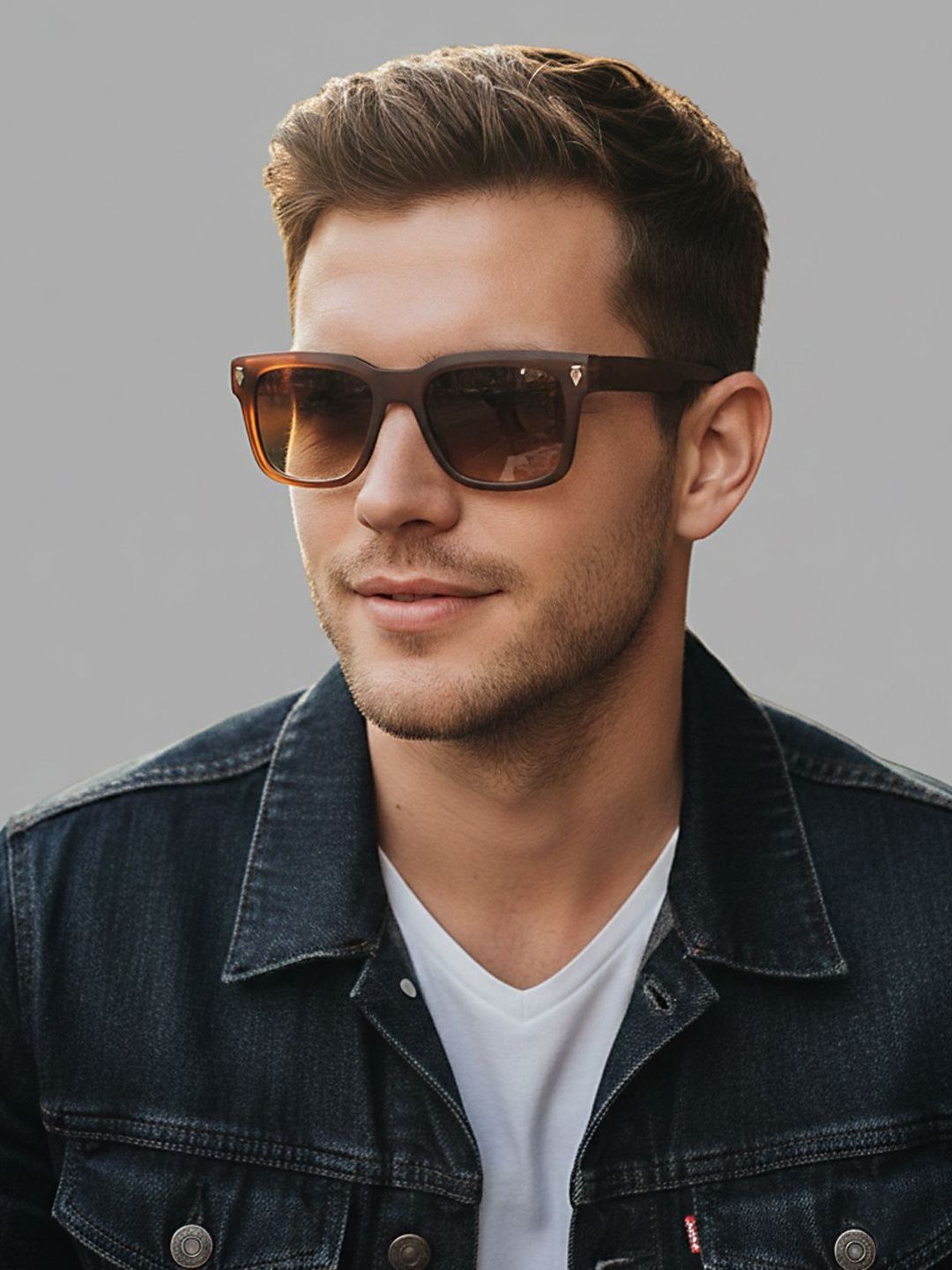 SZN Unisex Brown Lens & Brown Square Sunglasses with-image-14