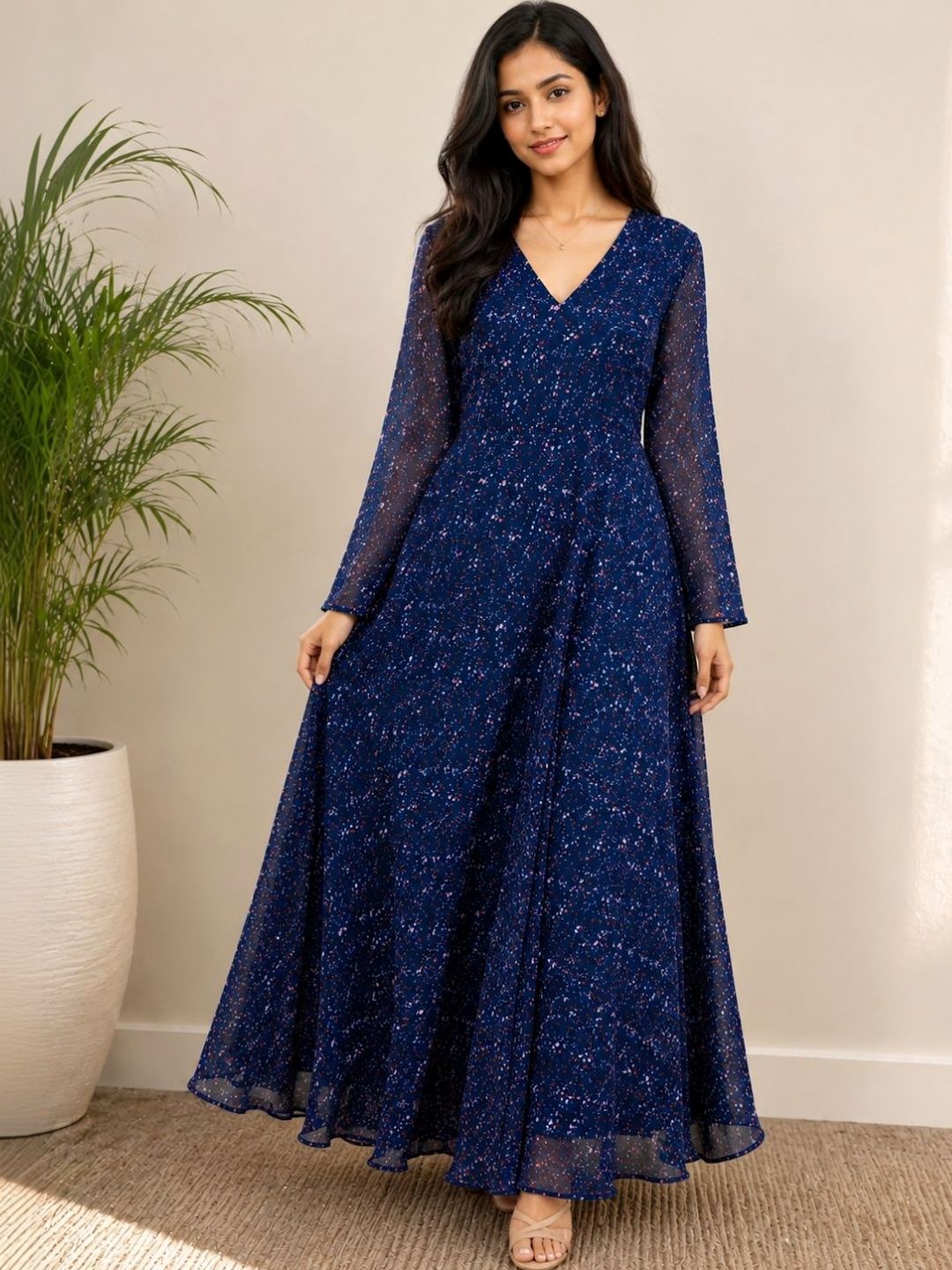 Sarvda Women Embellished Sequinned Georgette Kurta-picture-22