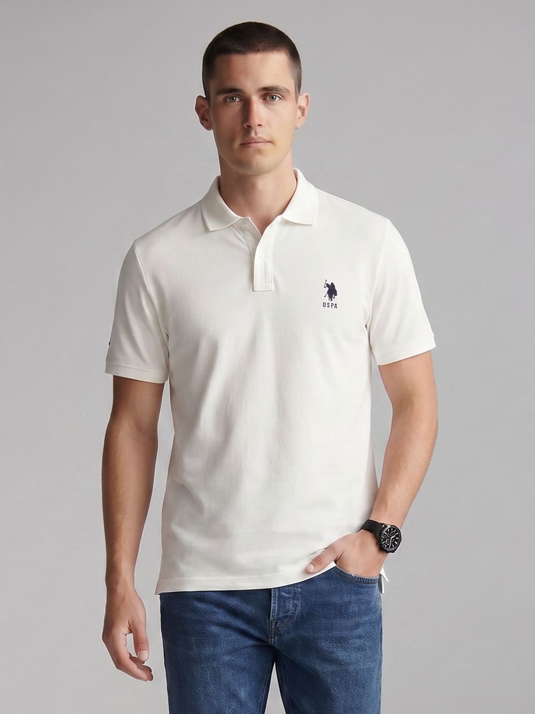 U.S. Polo Assn. Denim Co. Polo Collar Pure Cotton Slim Fit T-shirt-picture-29