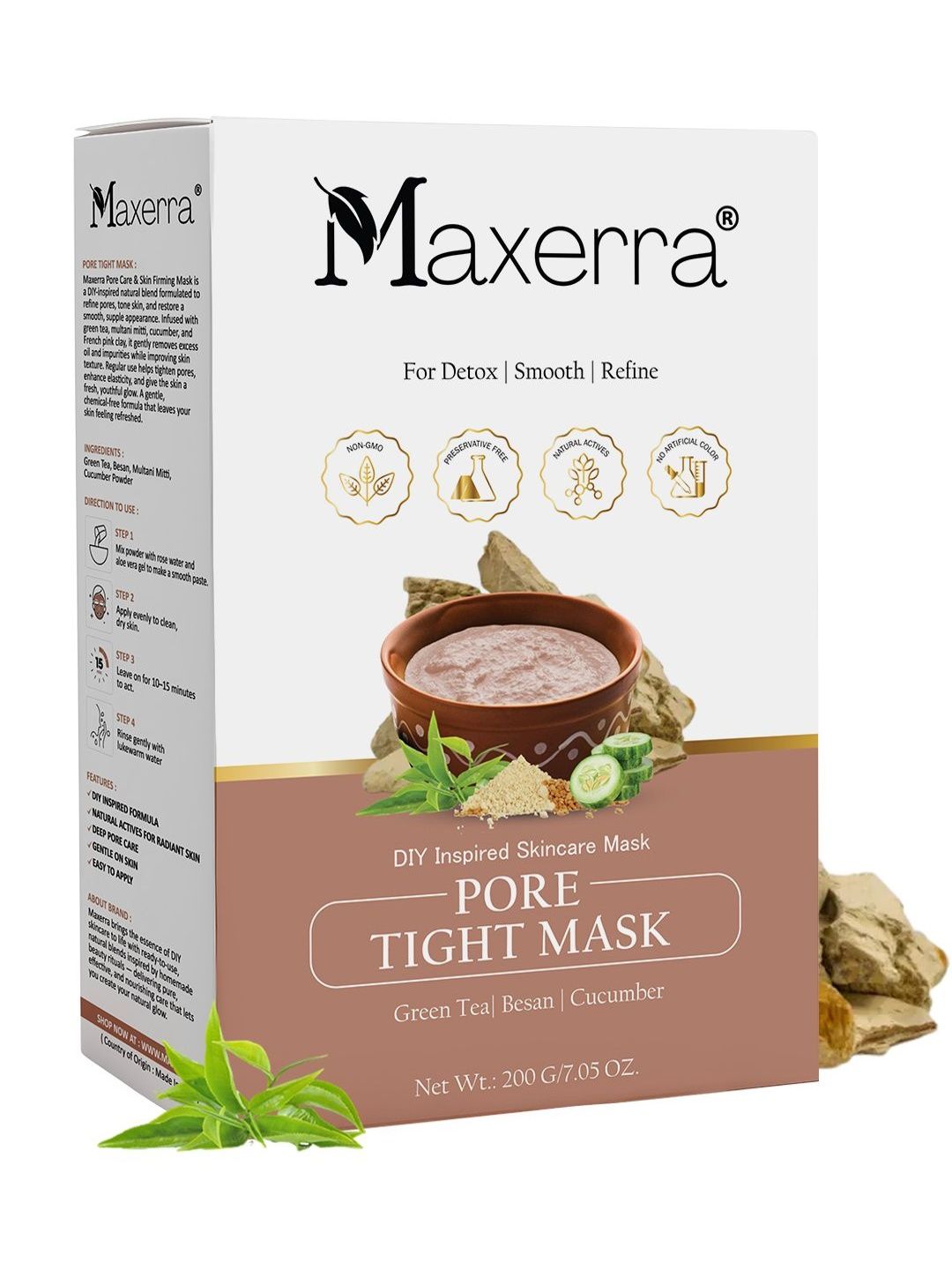 Maxerra Pore Tight Mask With Cucumber & Besan - 200 g-image-18