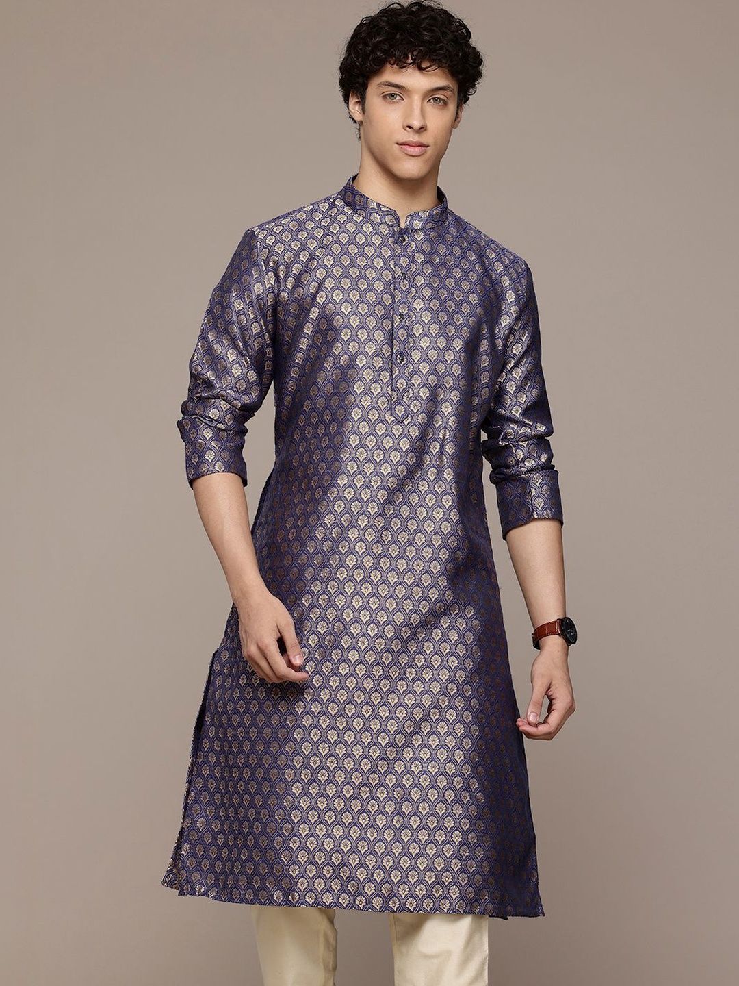 PulseIQ Men Jacquard Kurta-picture-37