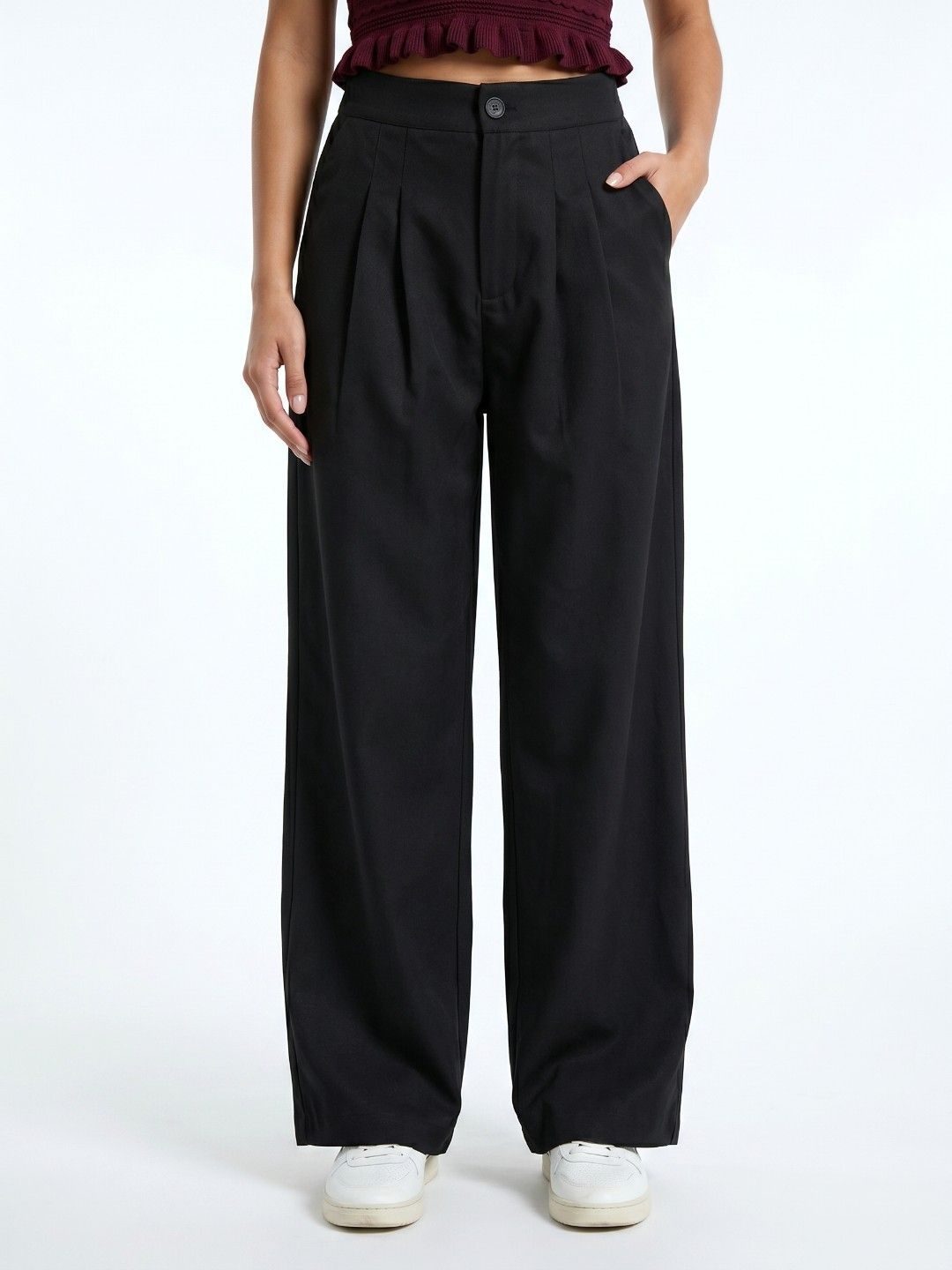 glitchez Women High-Rise Pleated Trousers-picture-31