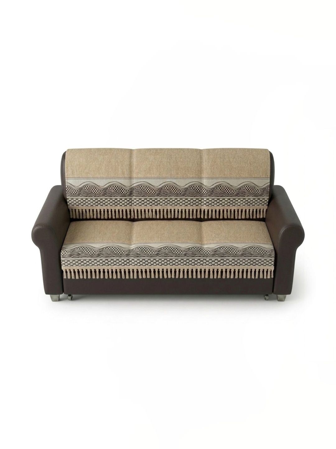 RAINBOW FURNISHINGS Beige & Beige Printed Cotton Blend Sofa Cover Without Arms-image-46