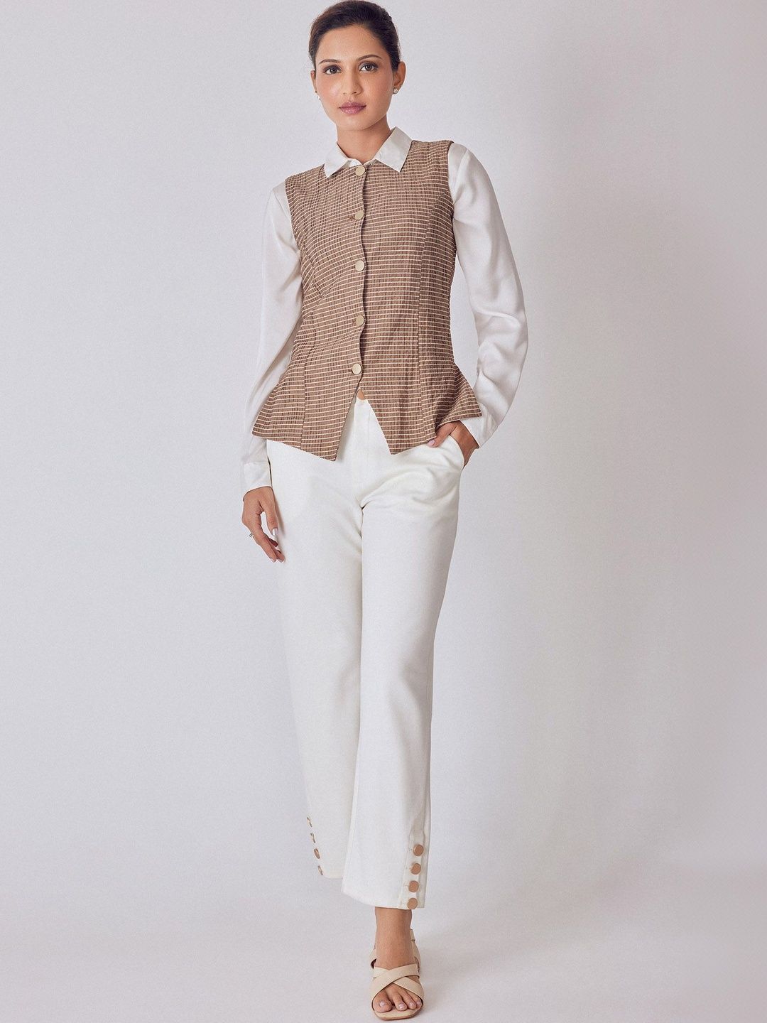 The Label Life Striped Round Neck Woven Waistcoat-picture-12