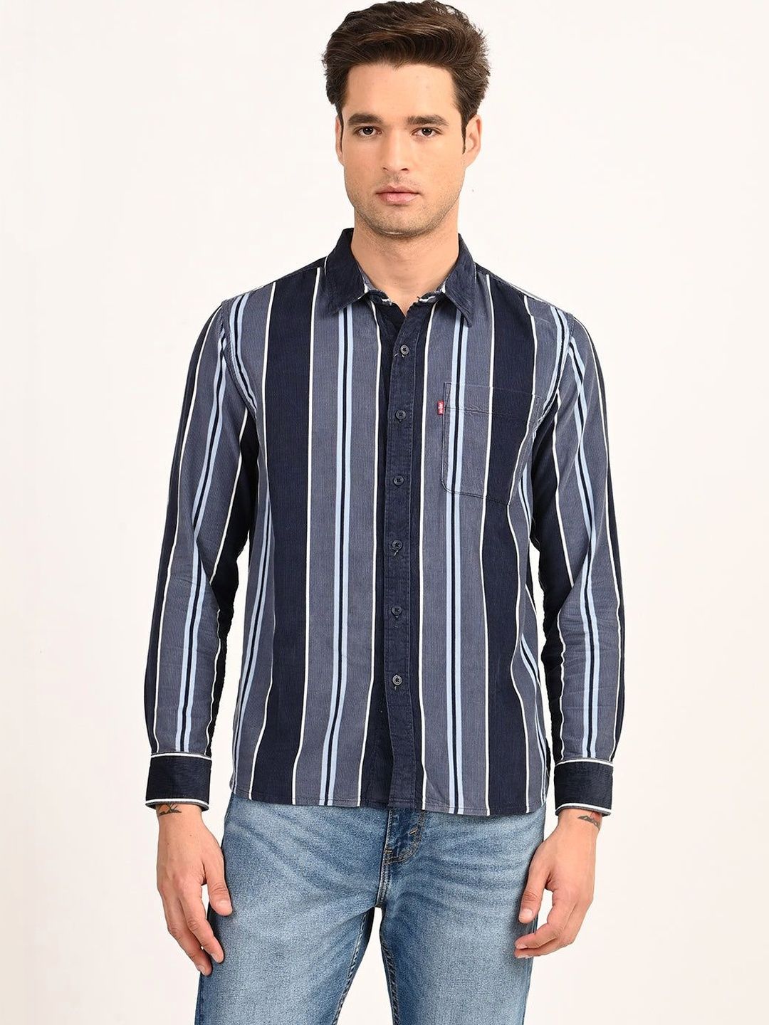 Levis Men Classic Slim Fit Striped Casual Shirt-image-38