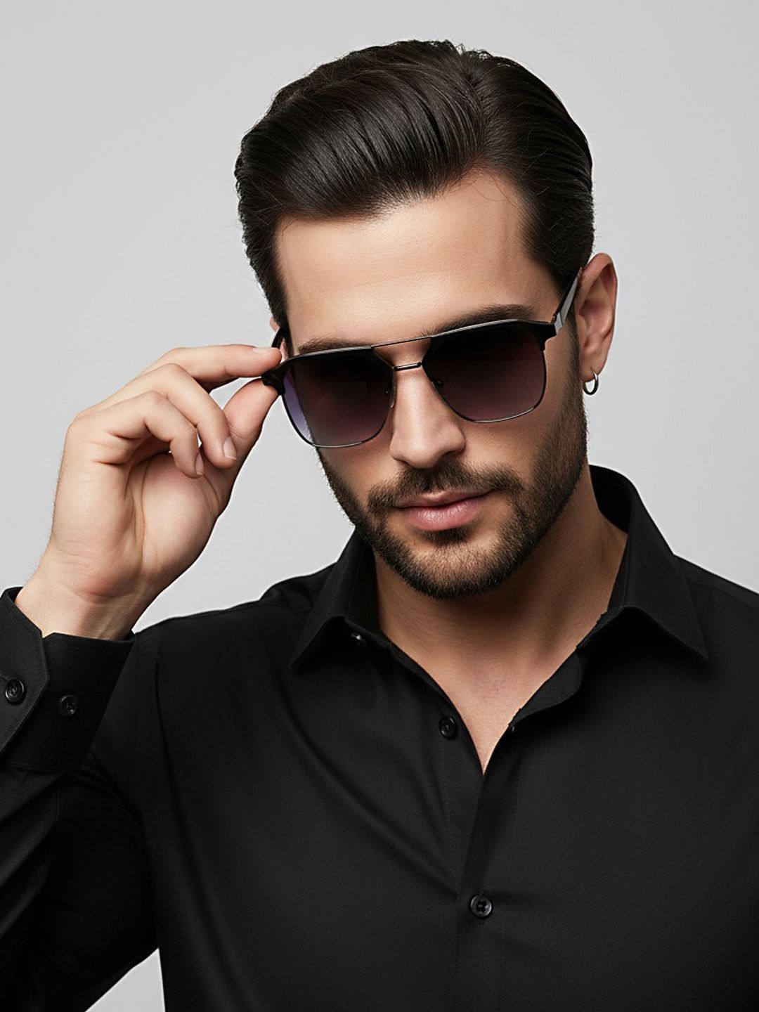 SZN Unisex Grey Lens & Gunmetal-Toned Other Sunglasses with-image-41