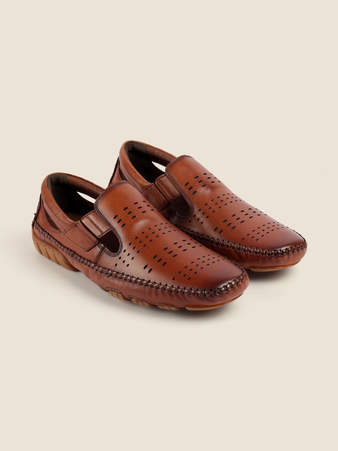 Metro Men Leather Shoe-Style Sandals-image-48