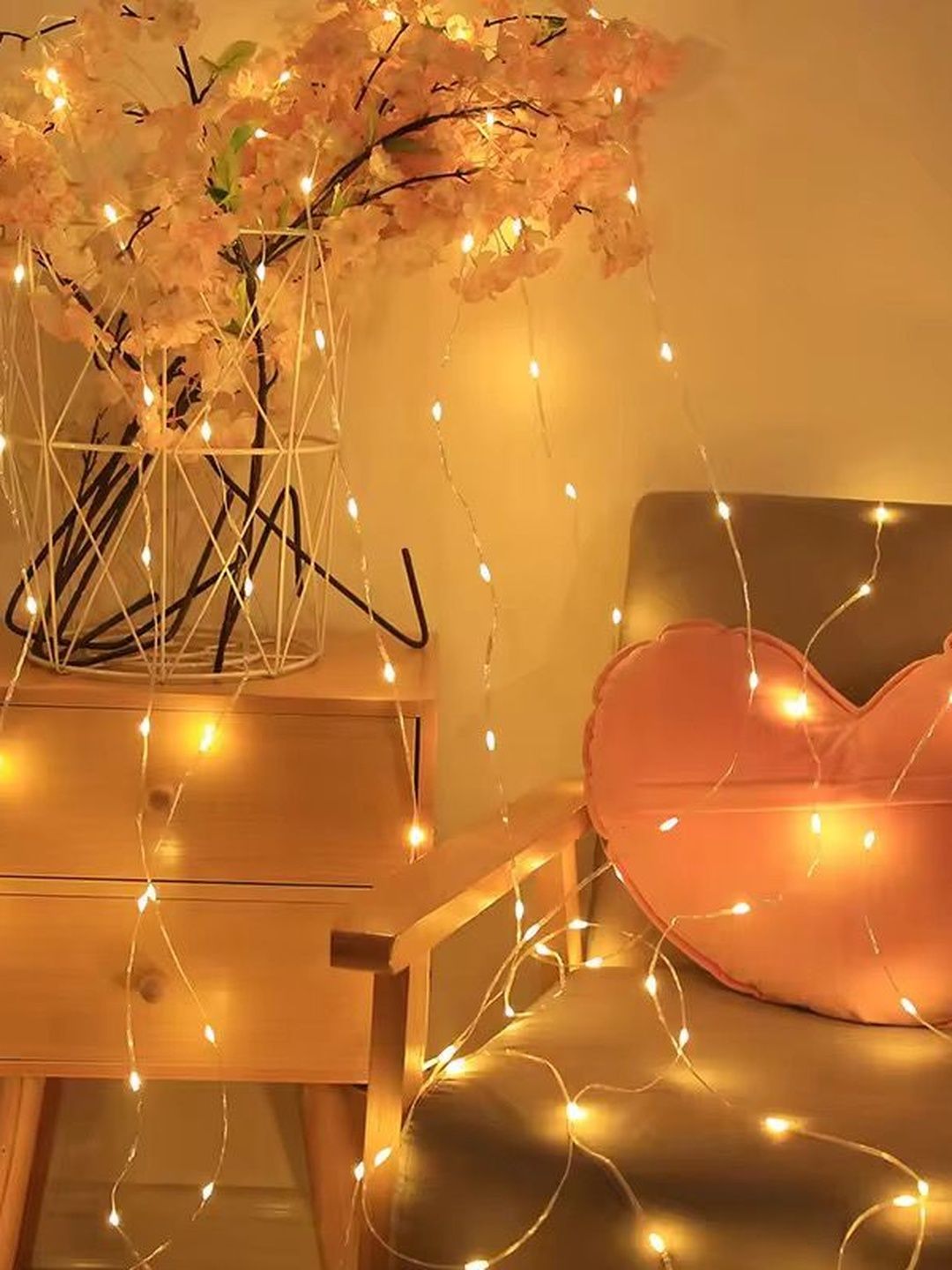Glimmer Lightings Off-White Rice Shape String Lights-picture-21