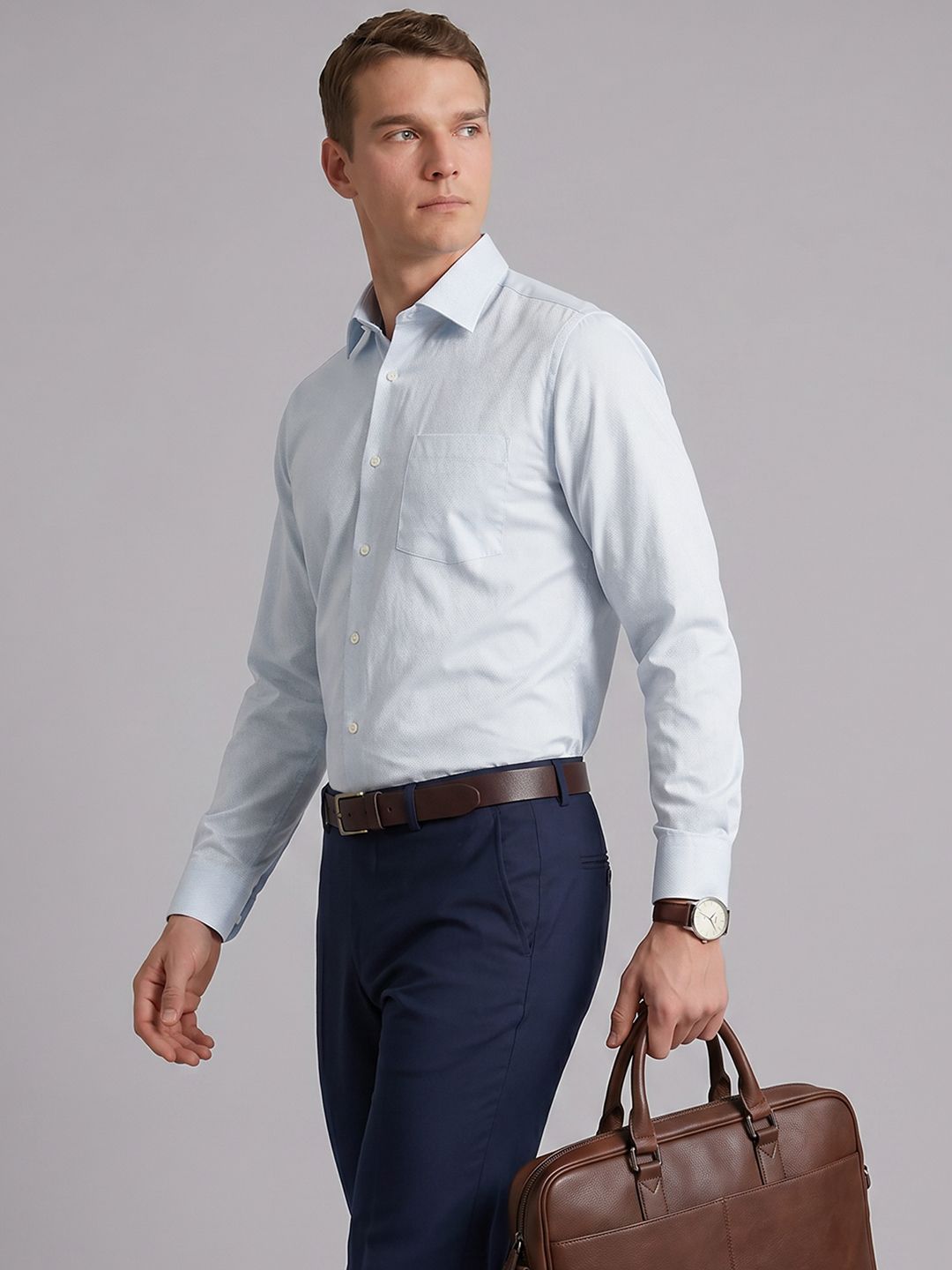 Blackberrys Slim Fit Micro Ditsy Printed Pure Cotton Formal Shirt-picture-24
