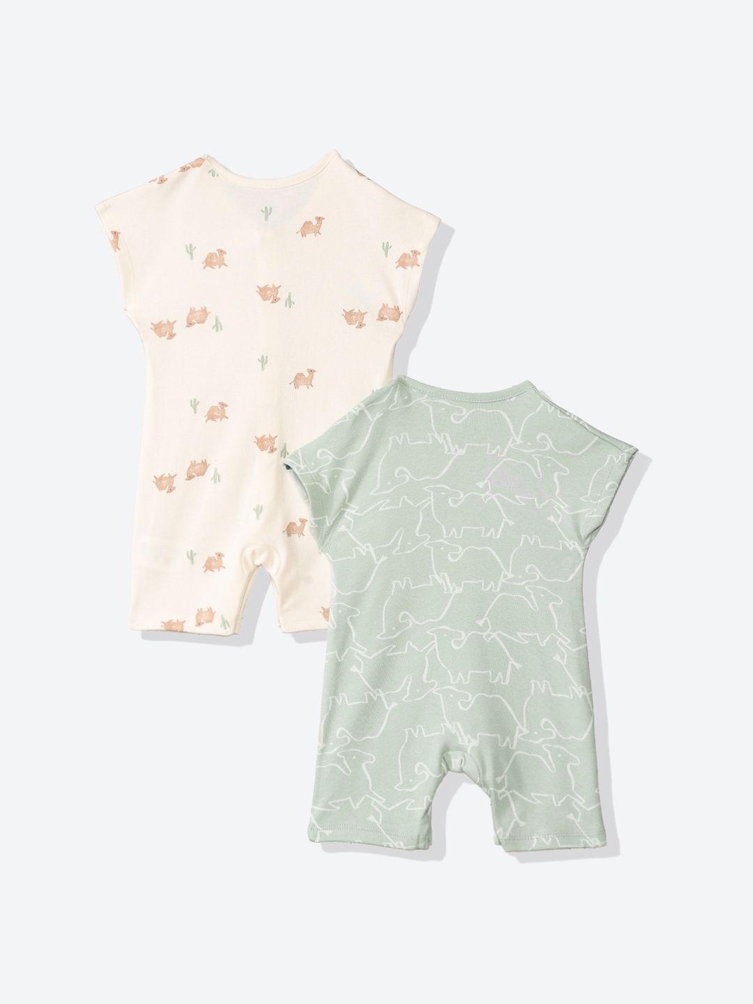 mothercare Infants Kids Pack Of 2 Printed Pure Cotton Rompers-picture-21