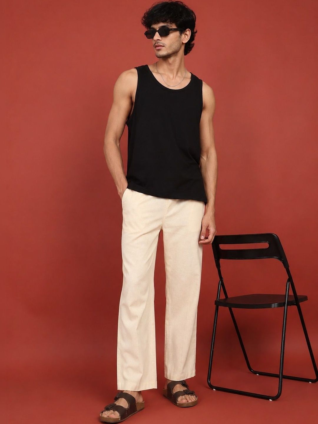 HERE&NOW Men Relaxed Easy Wash Trousers-picture-58