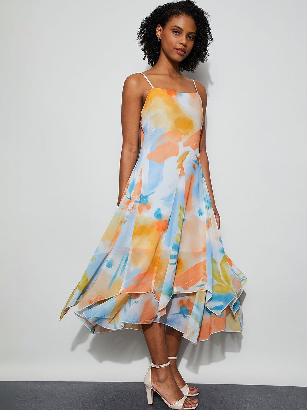 Ginger by Lifestyle Print Ruffled A-Line Midi Dress-picture-28