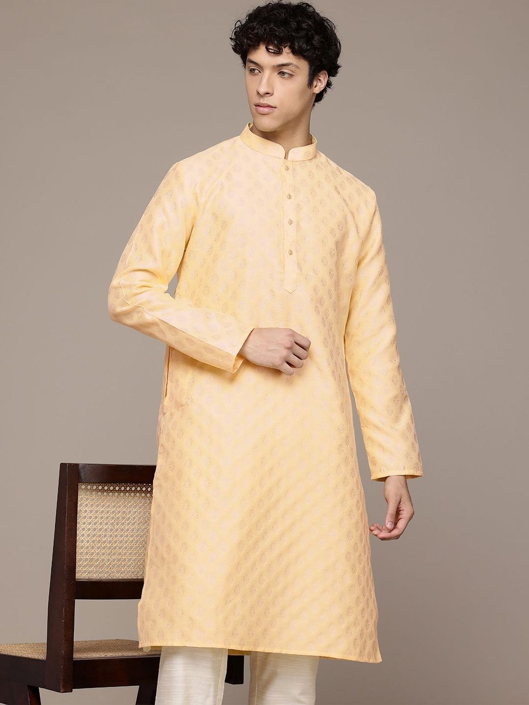 PulseIQ Men Jacquard Kurta-picture-15