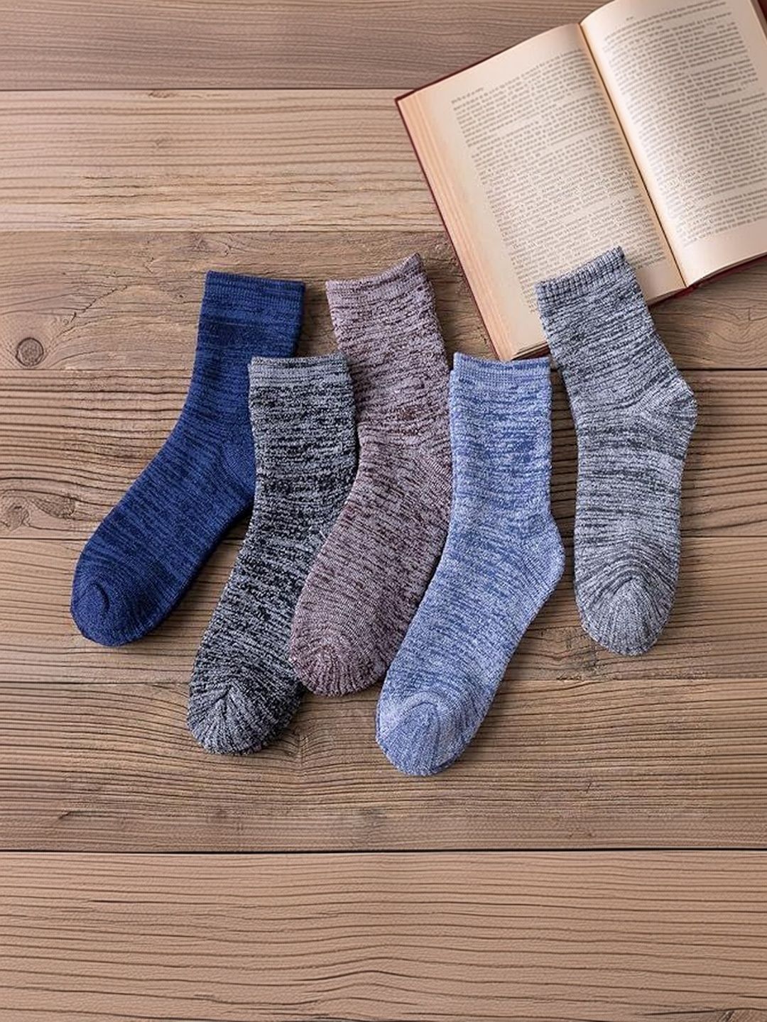 LORITTA Men Pack of 5 Patterned Ankle Length Socks-picture-13