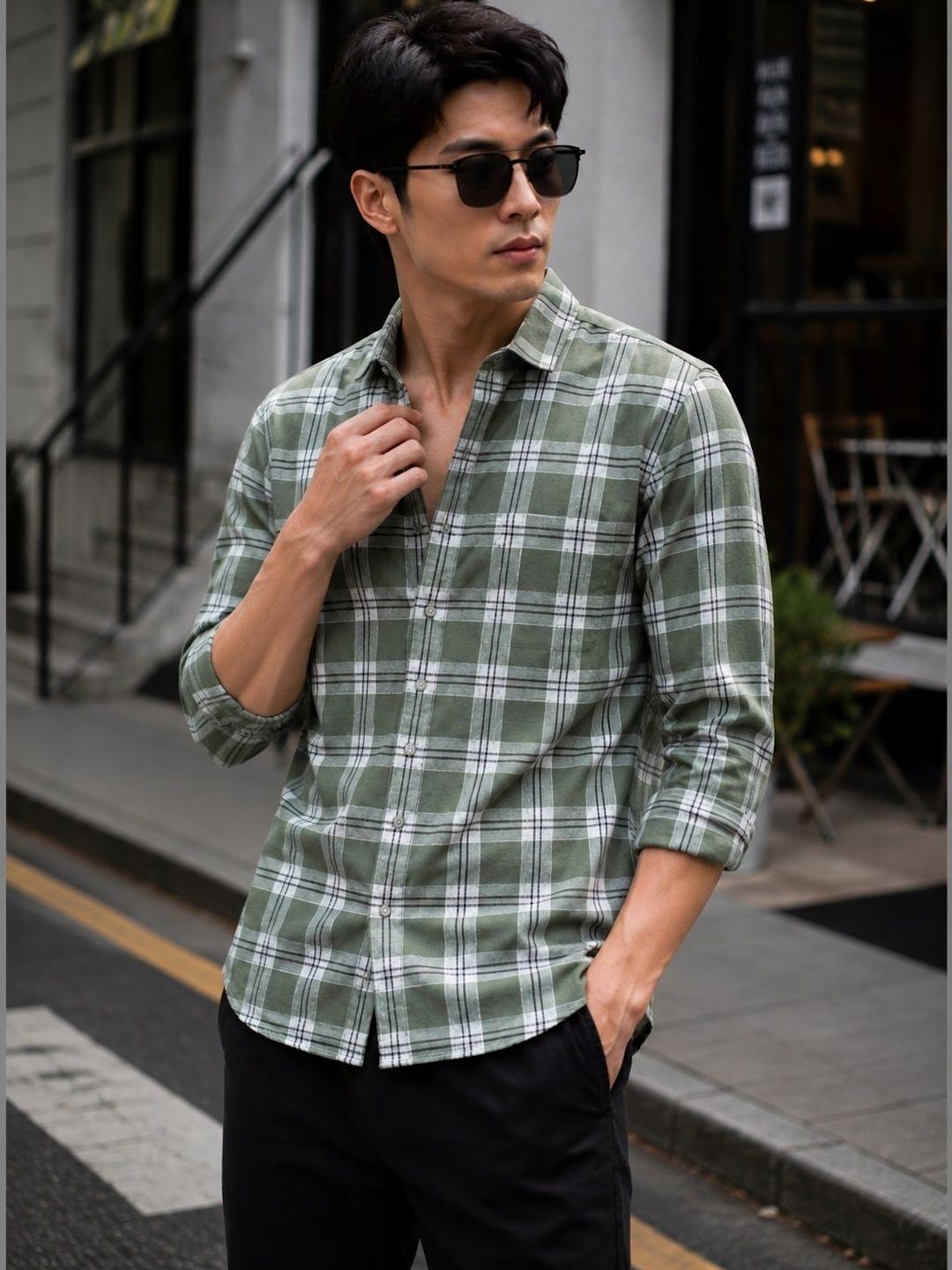 SZN Men Slim Fit Checked Casual Shirt-picture-32