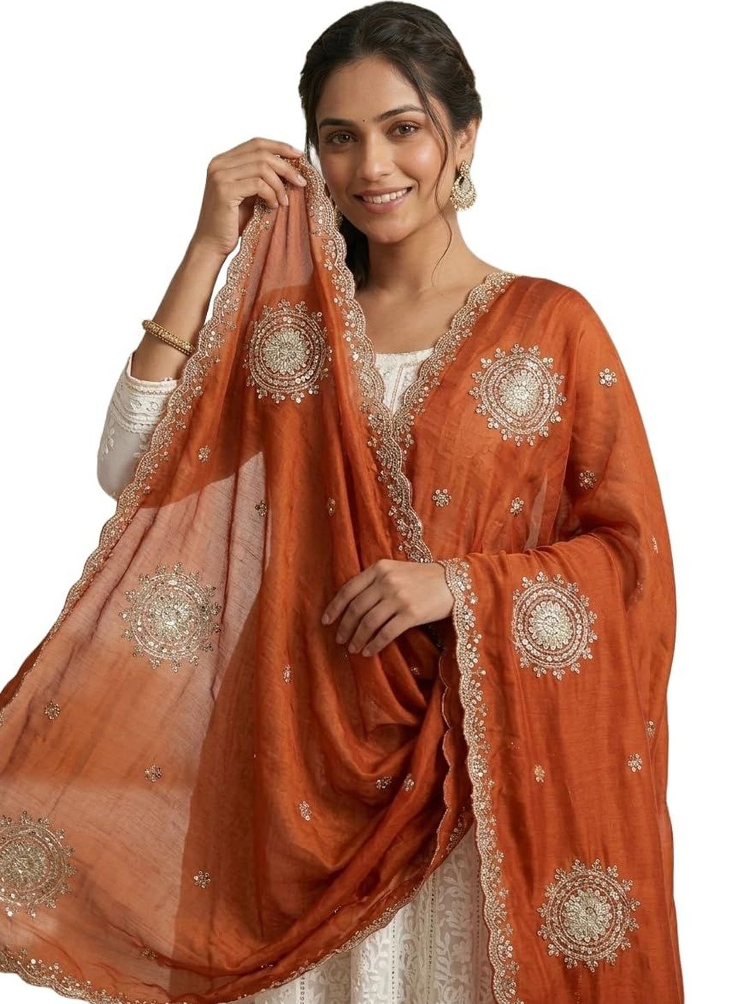 Drape Essence Ethnic Motifs Embroidered Dupatta with Sequinned-picture-13